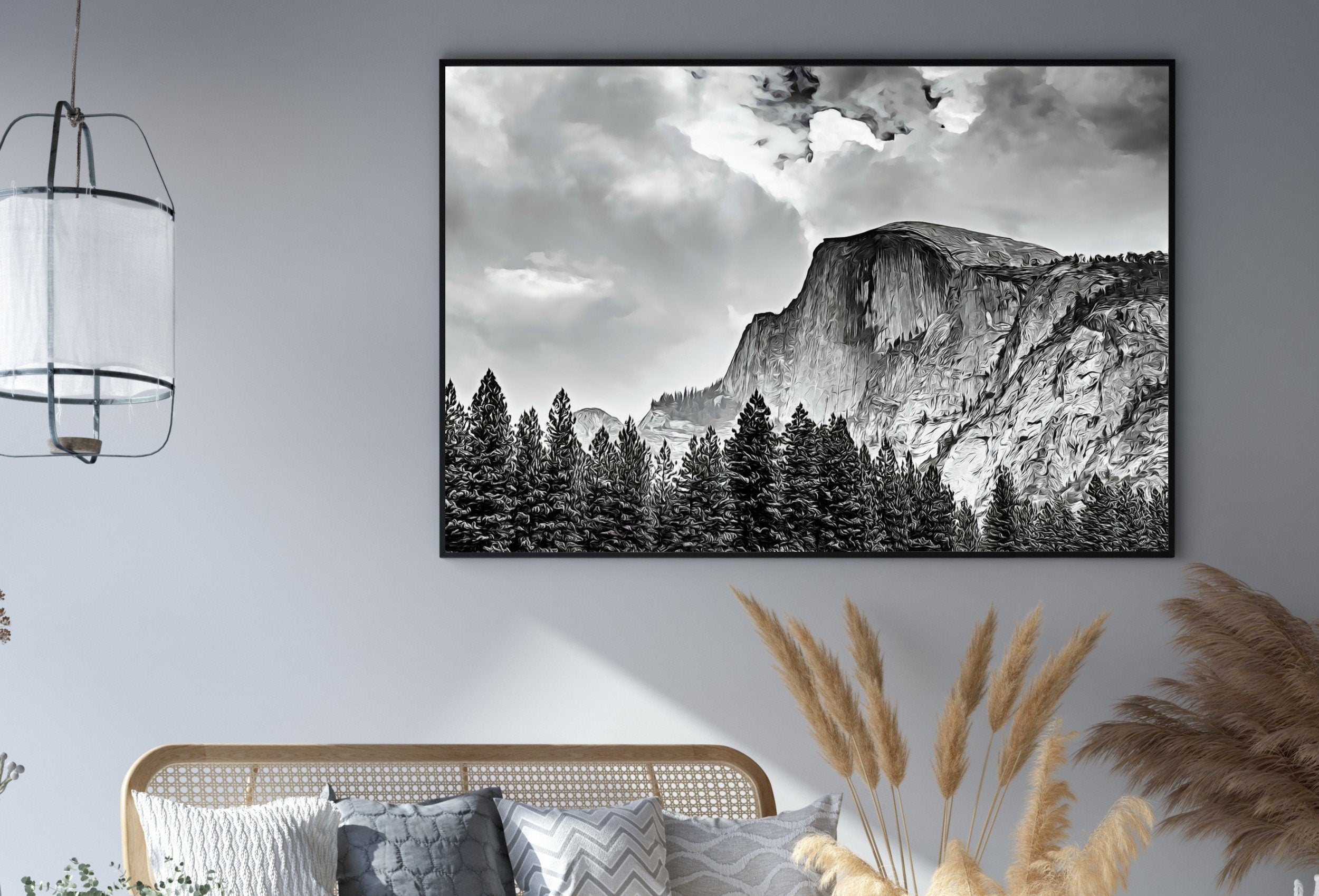 Yosemite Wall Art National Park Poster. Instant Download Yosemite Poster National Park Art, Black and White Wall Decor Printable Wall Art