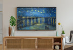 Art Frame TV 4K, Sterrennacht boven de Rhône, beroemd schilderij van Vincent van Gogh. Directe download van Van Gogh kunst voor Frame TV.