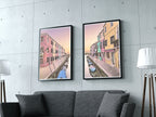 Italy Wall Art Sunset in Burano Set of 2 Prints Printable Wall Art. Instant Download Italy Poster Sunset Wall Art. Colorful 2 Piece Wall Art