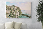 Manarola Italy Wall Art Landscape Printable Wall Art. Instant Download Italy Poster Sunset Wall Art. Colorful Pastel Home Decor, Digital Art