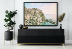 Manarola Italy Wall Art Landscape Printable Wall Art. Instant Download Italy Poster Sunset Wall Art. Colorful Pastel Home Decor, Digital Art