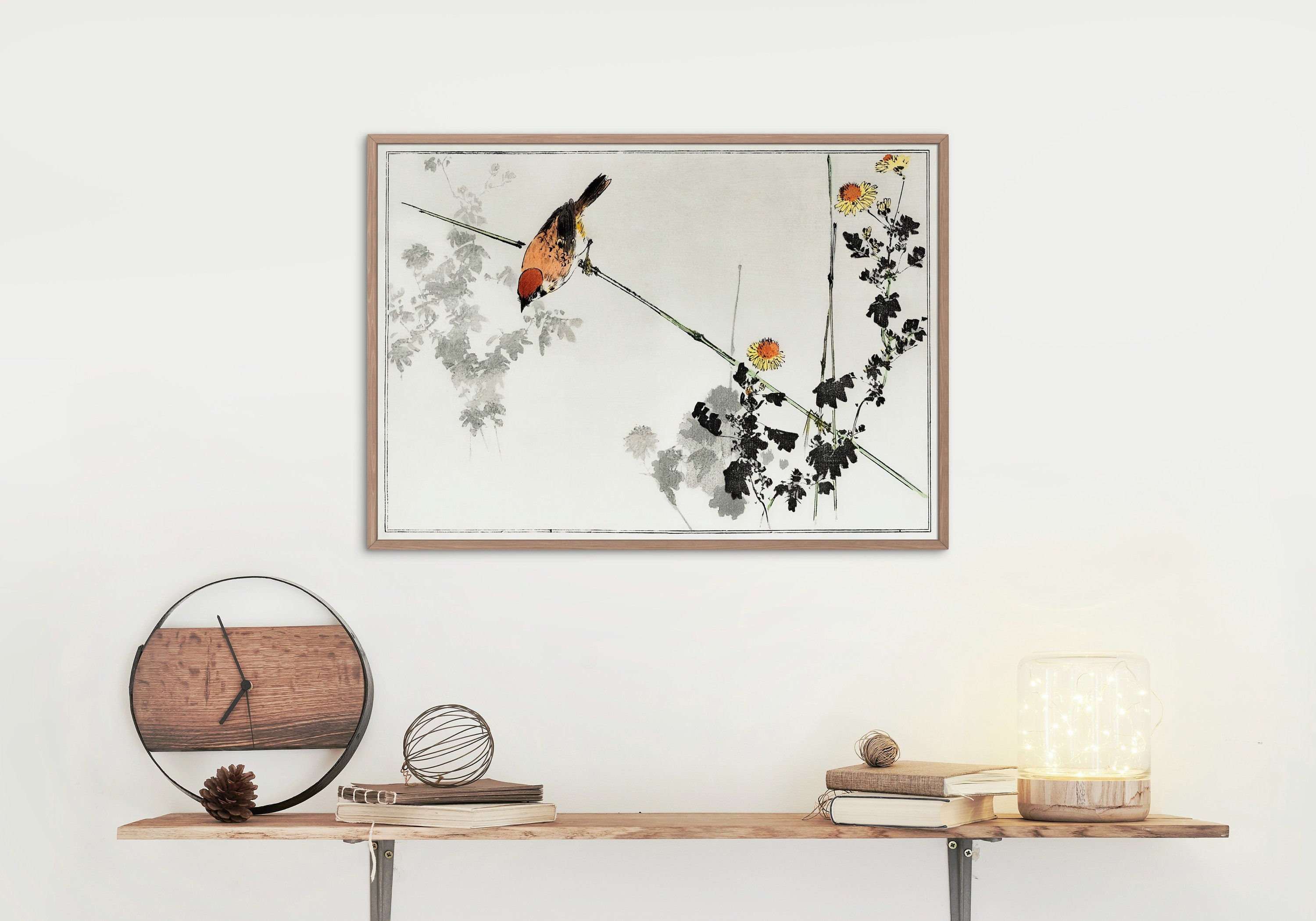 Swallow Bird illustration Vintage Japanese Painting. Japanese Wall Art Printable Poster. 19th Century Japanese Vintage Wall Art, Bird Art
