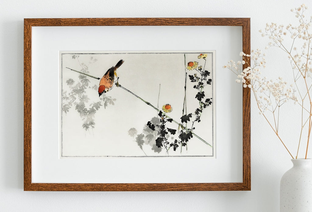 Swallow Bird illustration Vintage Japanese Painting. Japanese Wall Art Printable Poster. 19th Century Japanese Vintage Wall Art, Bird Art