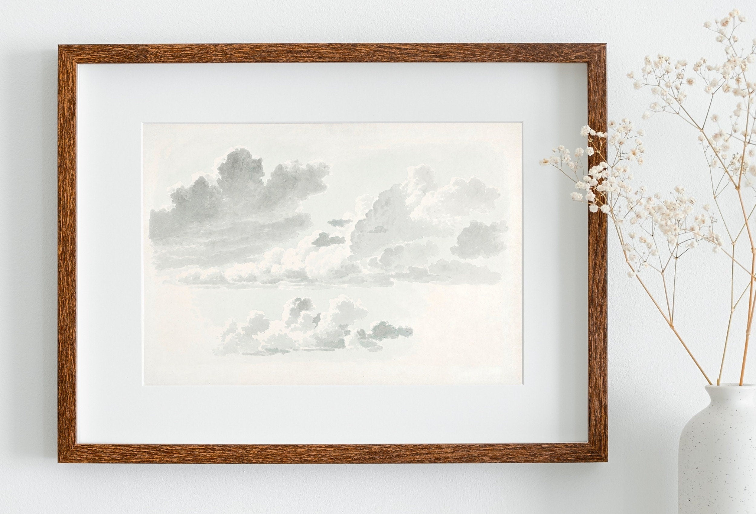 Vintage Cloud Painting Digital Print. Antique Cloud Artwork Vintage Landscape. Neutral Wall Decor. Printable Downloadable Art. Sky Landscape – Printable Wall Art Digital Download – Digital Download