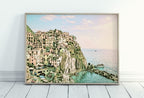 Manarola Italy Wall Art Landscape Printable Wall Art. Instant Download Italy Poster Sunset Wall Art. Colorful Pastel Home Decor, Digital Art