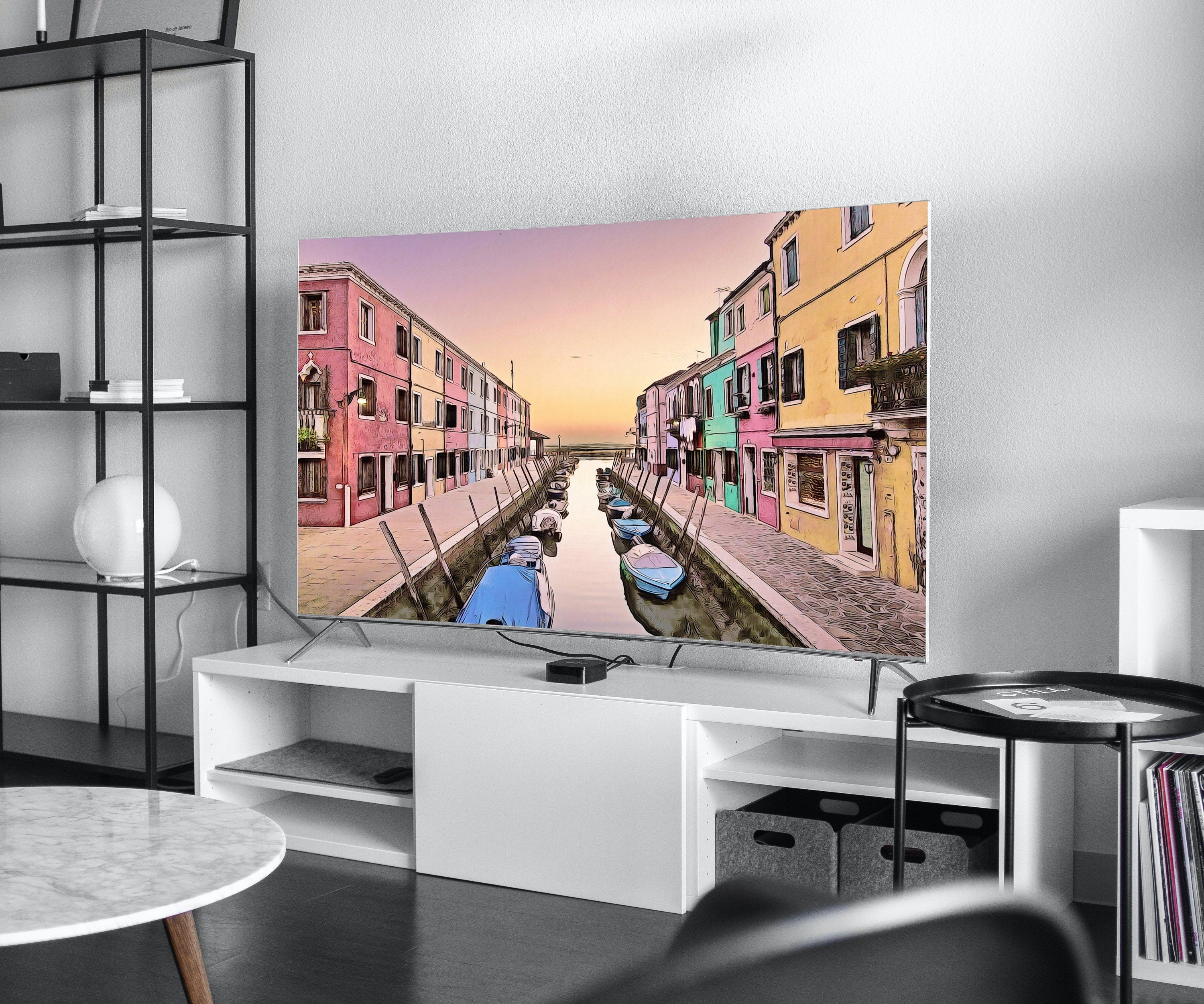 Italy Wall Art Sunset in Burano Frame TV Art. Italy Painting, City Landscape Frame TV Art. Digital Download, Colorful Art for Frame TV