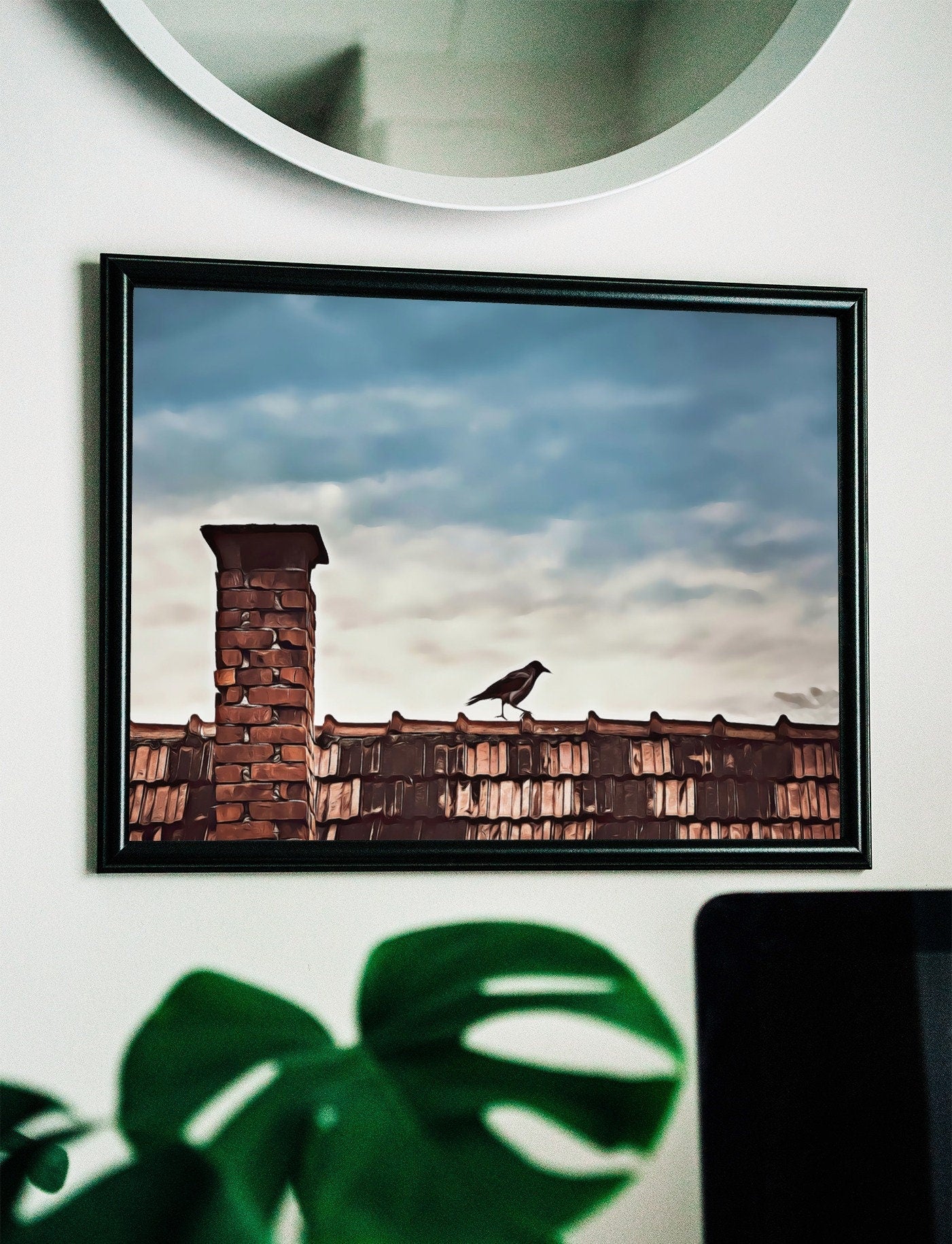 Printable Crow Painting. Crow Wall Art Instant Download Raven Decor. Bird Print Animal Painting. Digital Raven Print Downloadable Art