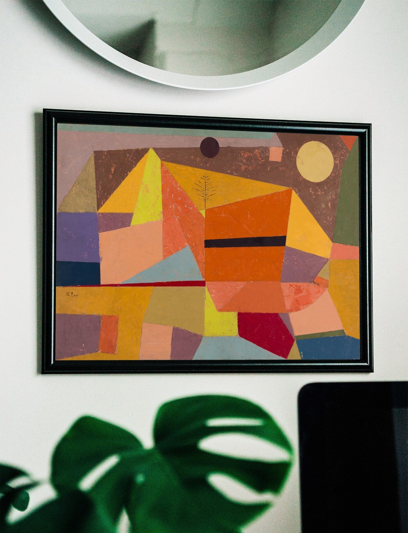 Paul Klee Print Vintage Abstract Art Poster. Joyful Mountain Landscape Abstract Famous Vintage Art Print. Printable Retro Paul Klee Wall Art