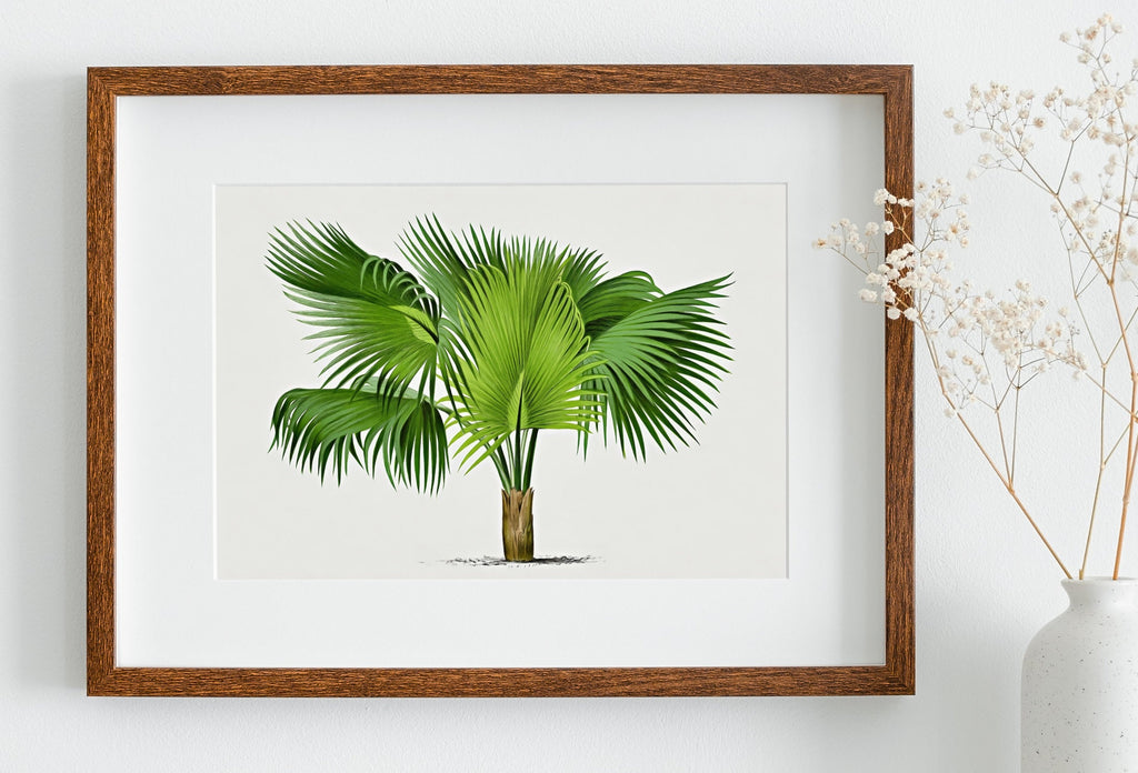 Vintage Palm Tree Print Tropical Wall Art. Palm Leaves Tree Decor, Retro Nature Poster Instant Download Botanical Print, Palm Trees Art #34