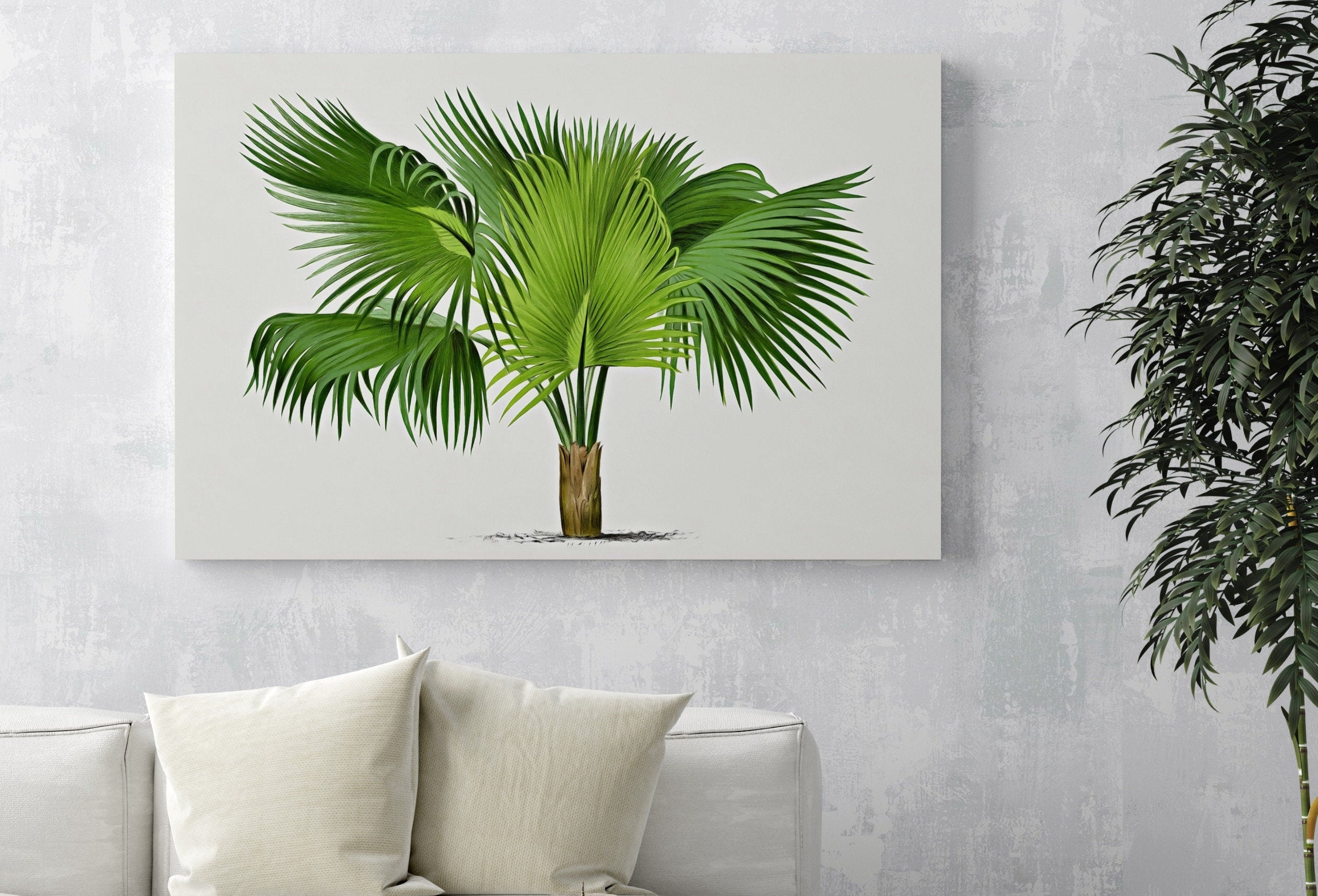 Vintage Palm Tree Print Tropical Wall Art. Palm Leaves Tree Decor, Retro Nature Poster Instant Download Botanical Print, Palm Trees Art #34