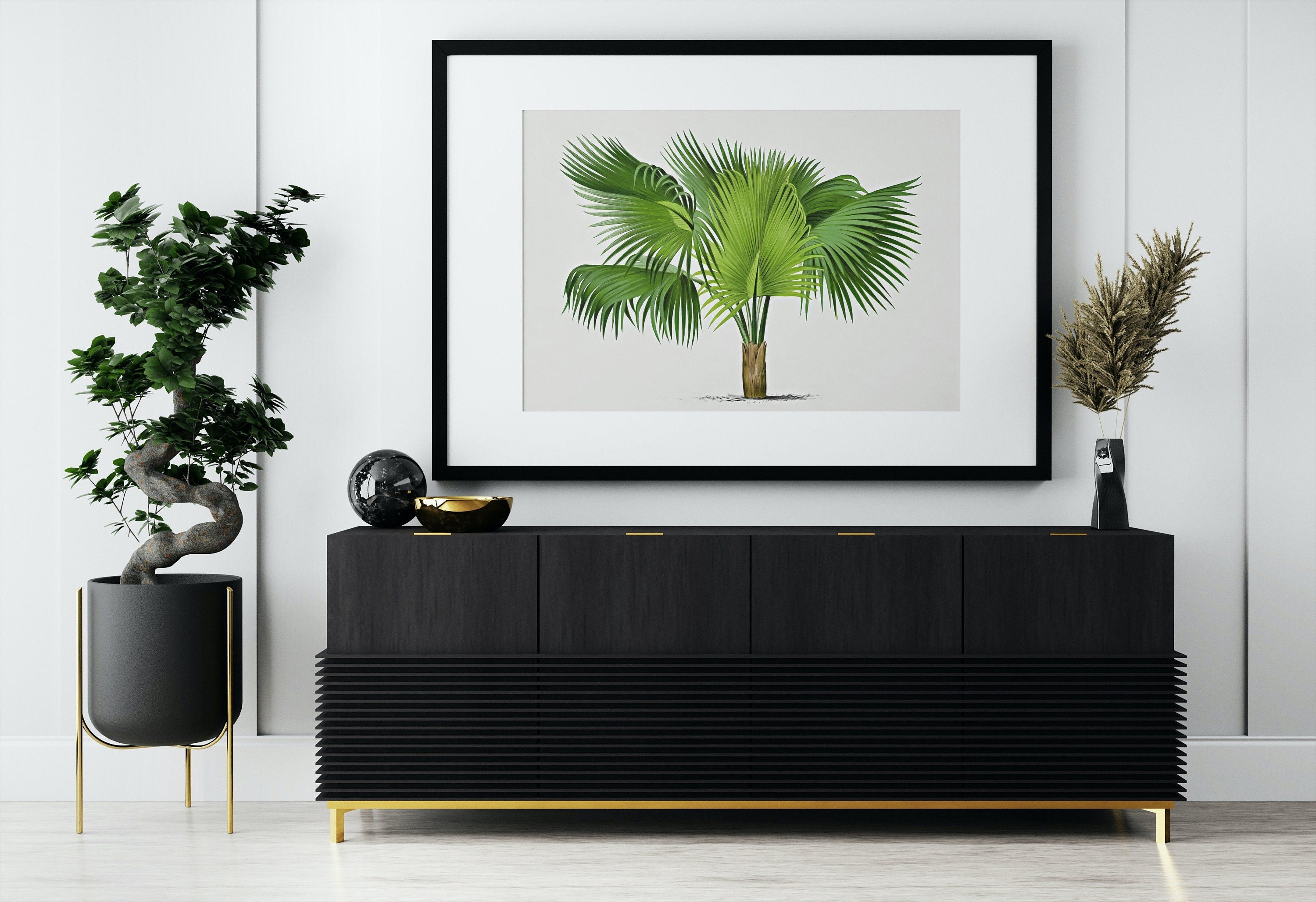Vintage Palm Tree Print Tropical Wall Art. Palm Leaves Tree Decor, Retro Nature Poster Instant Download Botanical Print, Palm Trees Art #34