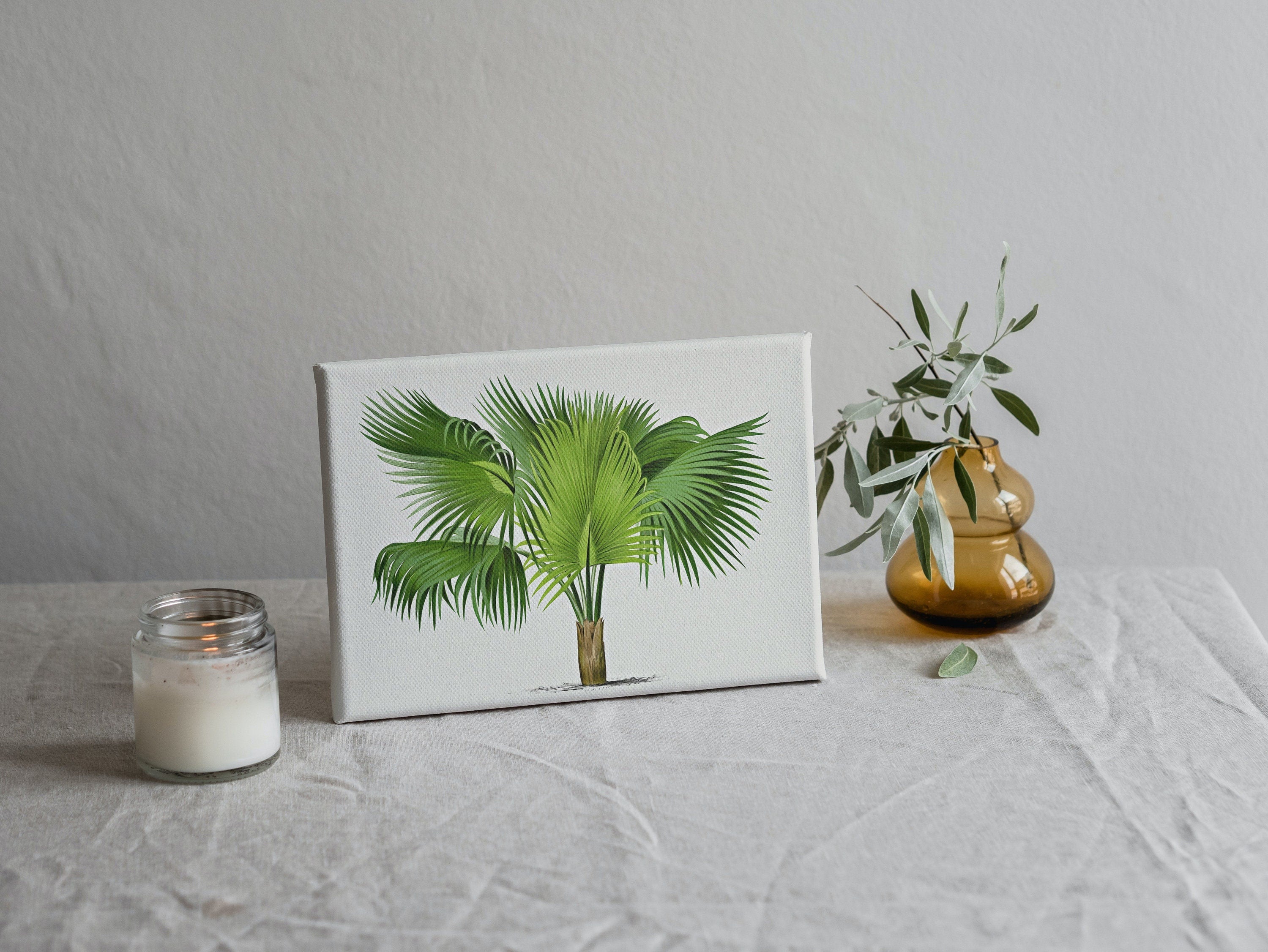 Vintage Palm Tree Print Tropical Wall Art. Palm Leaves Tree Decor, Retro Nature Poster Instant Download Botanical Print, Palm Trees Art #34