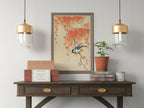 Vintage Japanese Painting. Blue Bird on Branch. Japanese Wall Art Printable Poster. 20th Century Japanese Vintage Spring Wall Art, Bird Art – Printable Wall Art Digital Download – Digital Download