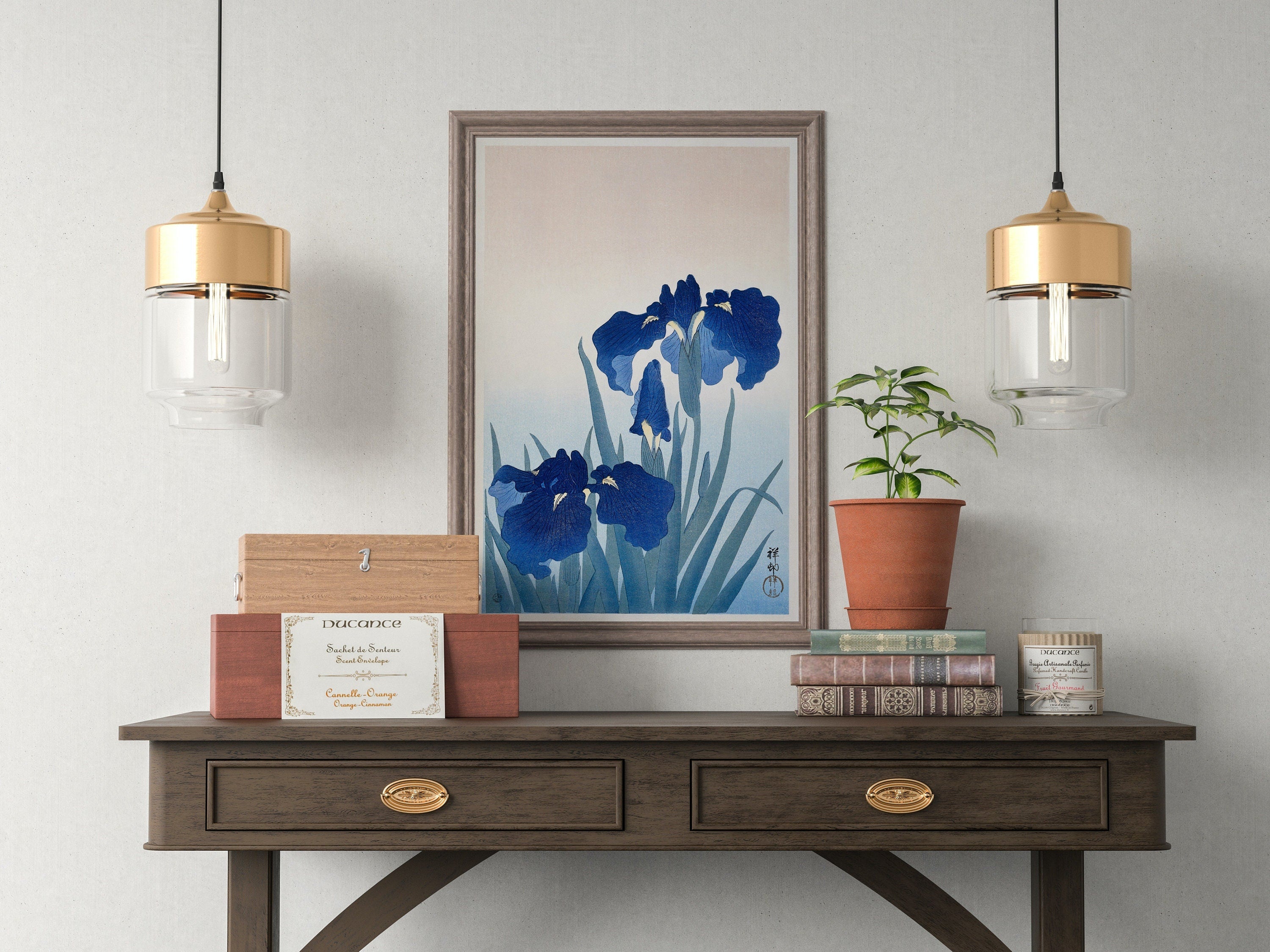 Vintage Japanese Flower Art Blue Irises Painting Printable Wall Art. Instant Download Antique Japanese Art. Botanical Print Floral Wall Art – Printable Wall Art Digital Download – Digital Download