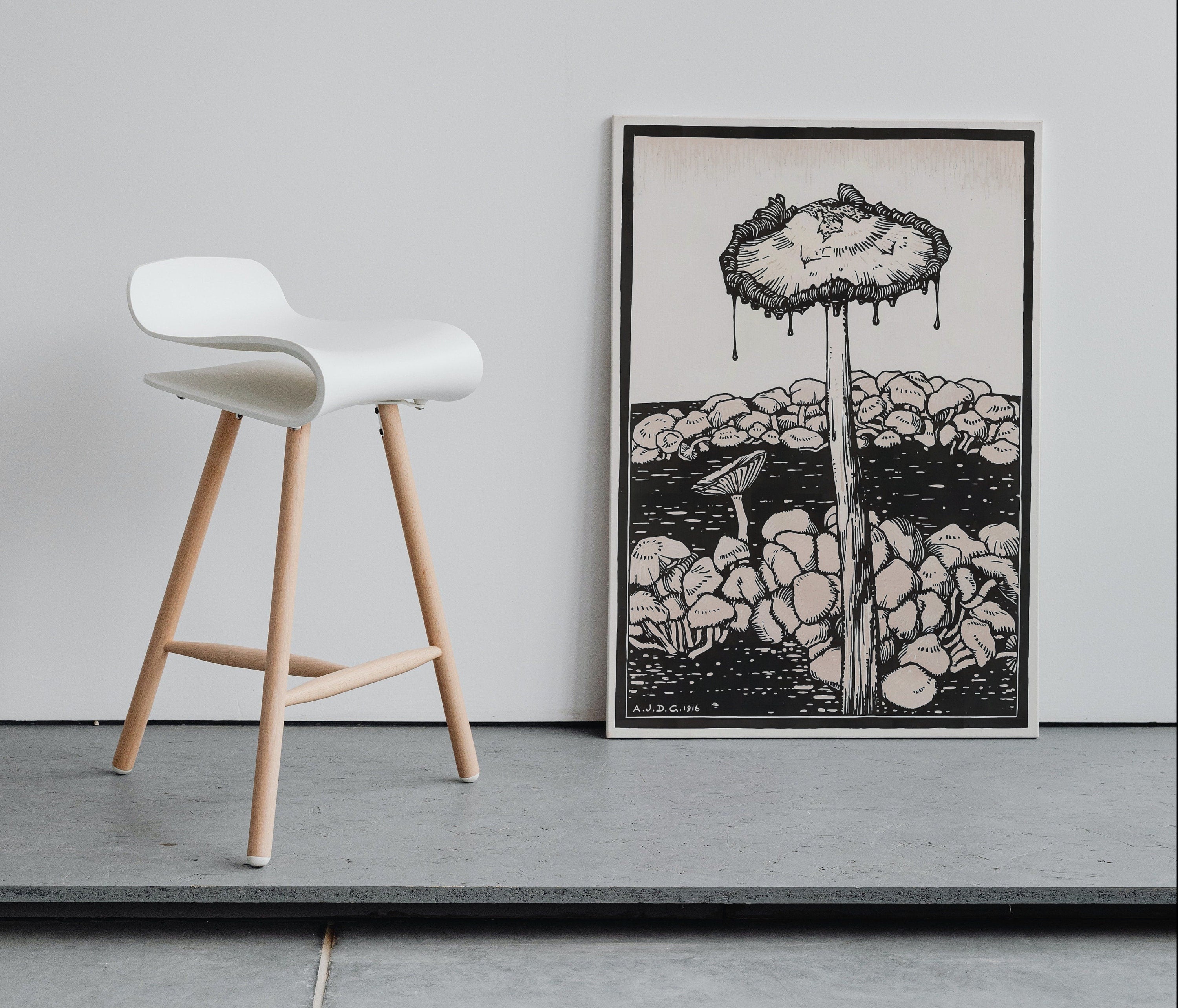 Vintage Mushroom Painting. Art Nouveau Print Wall Art. Instant Download Printable Art. Mushroom Art Print Retro Trippy Painting Poster – Printable Wall Art Digital Download – Digital Download