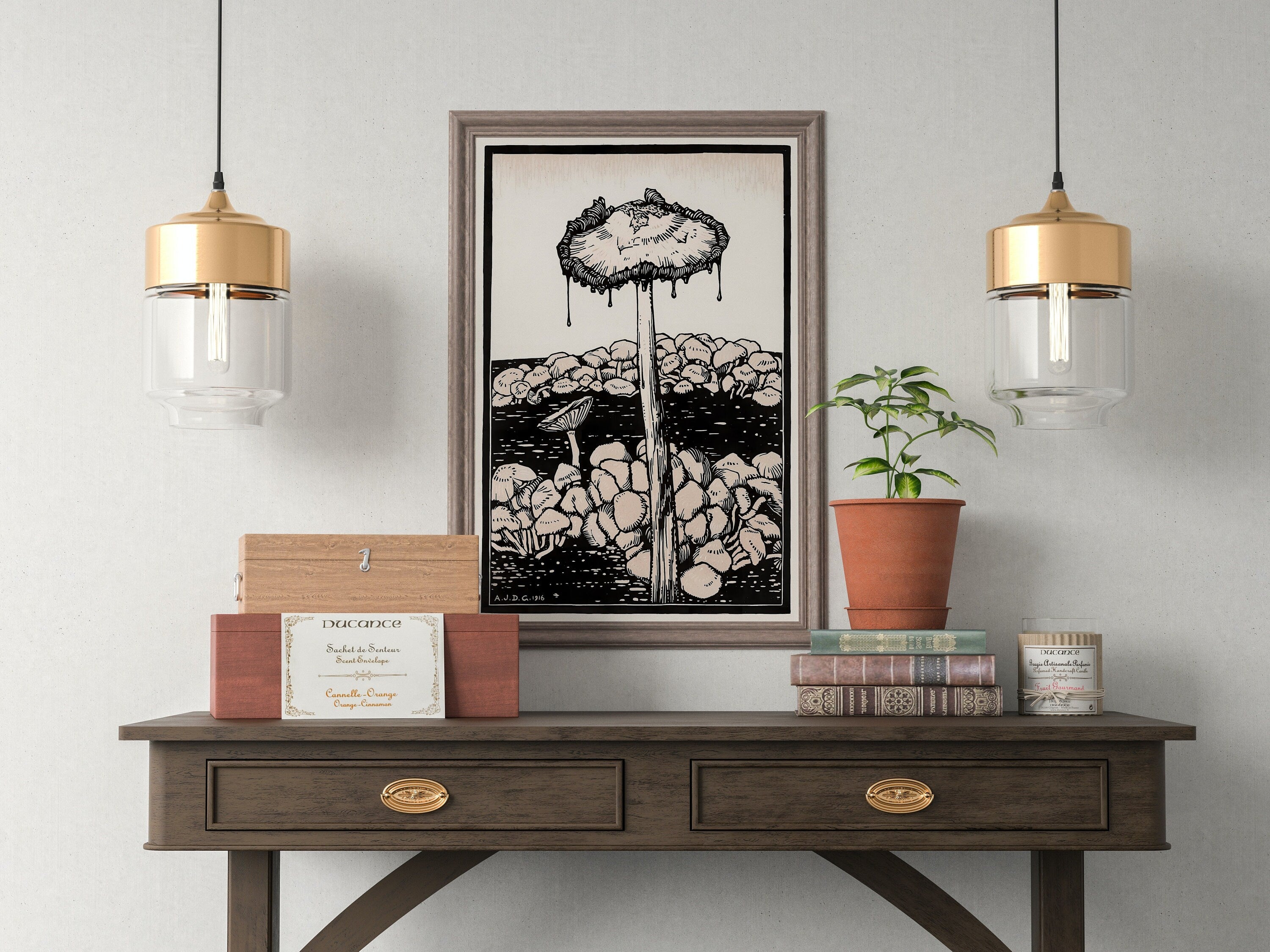 Vintage Mushroom Painting. Art Nouveau Print Wall Art. Instant Download Printable Art. Mushroom Art Print Retro Trippy Painting Poster – Printable Wall Art Digital Download – Digital Download