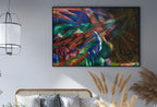 Forest Animals Vintage Painting. Surreal Abstract Geometric Art Print. Instant Download Antique Oil Painting. Colorful Printable Wall Art