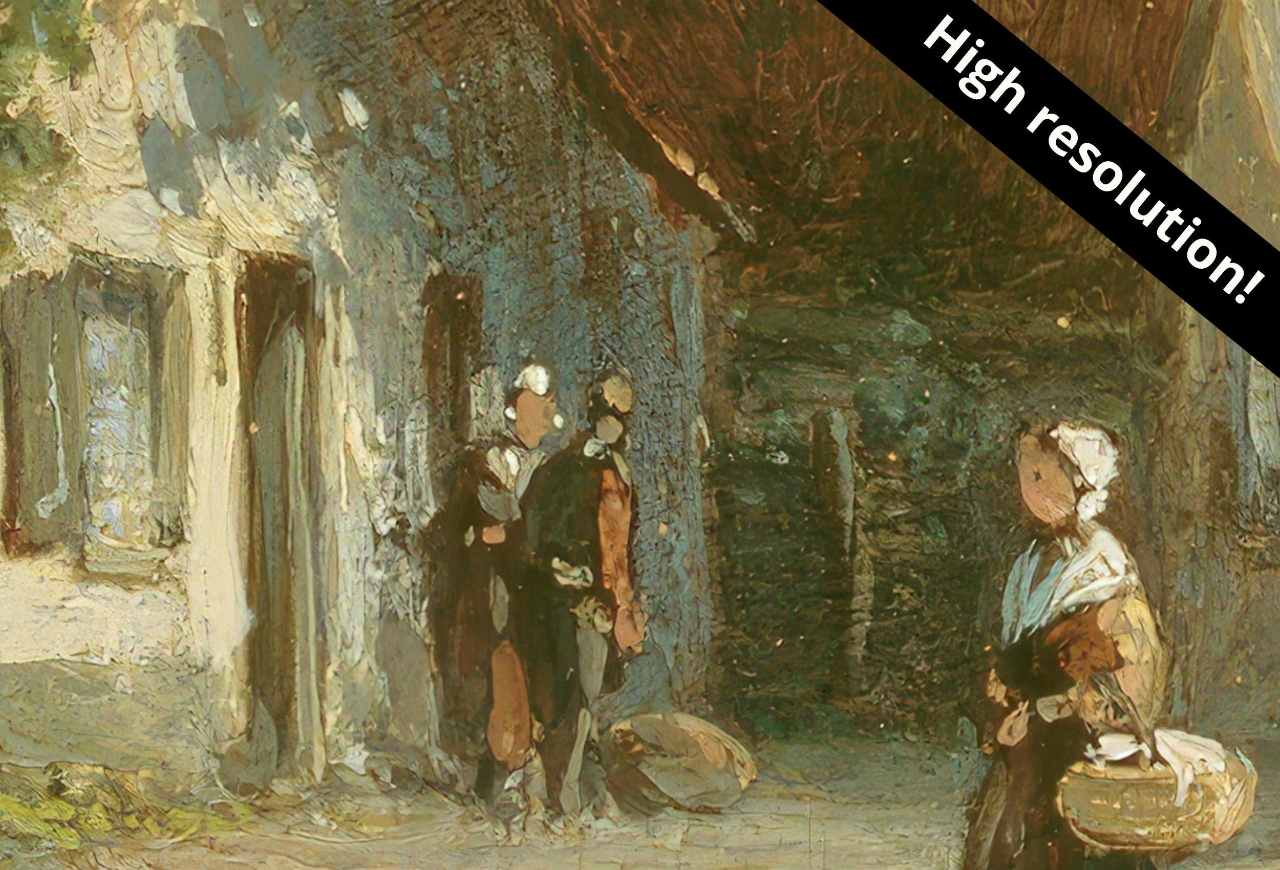 Samsung Frame TV Art 4K Amsterdam Street Scene Vintage Oil Painting. Instant Download Rustic European Village Landscape for the Frame TV