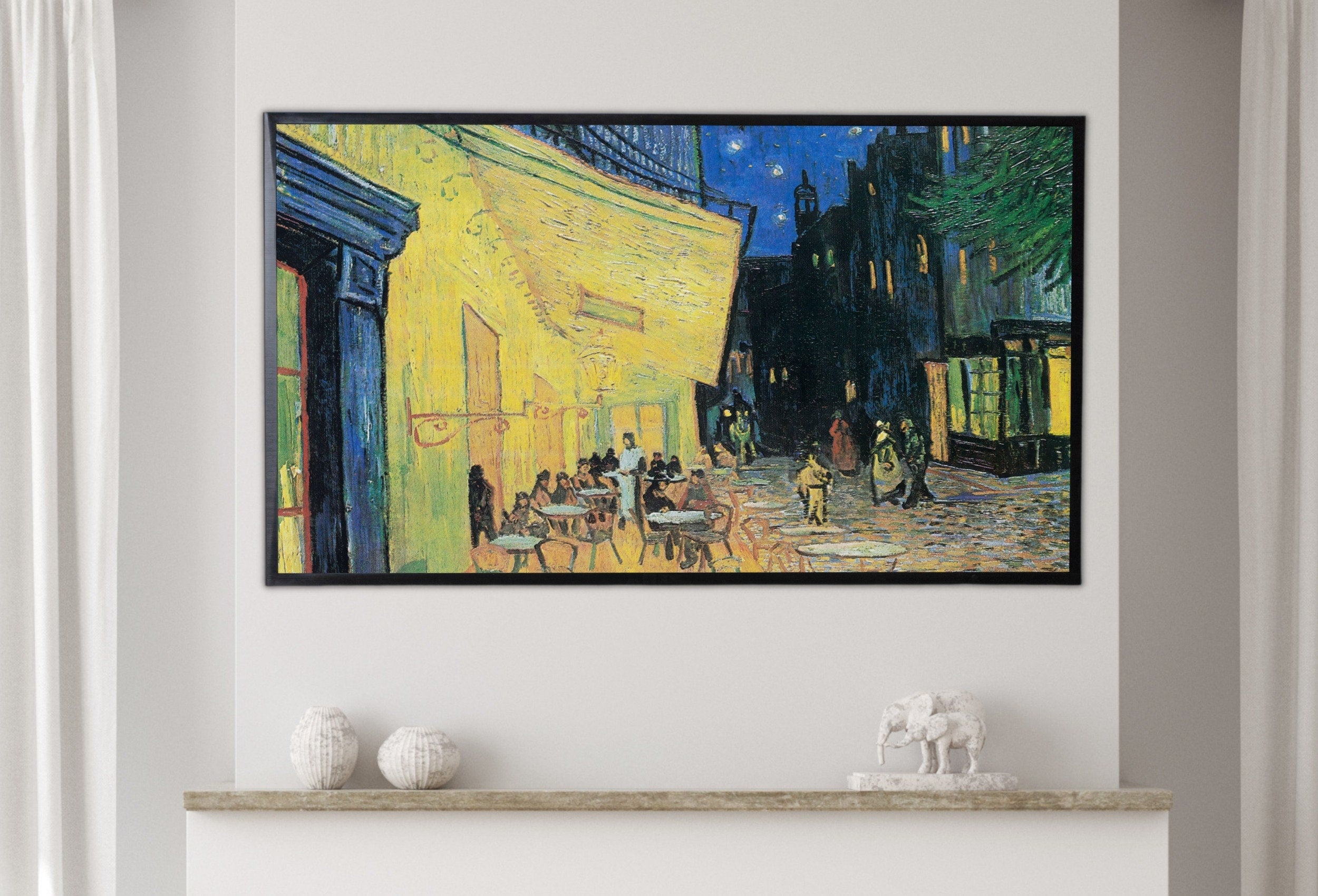 Samsung Frame TV Art 4K Café Terrace Famous Painting by Vincent van Gogh. Instant Download van Gogh Art for the Frame TV. Vintage Wall Art