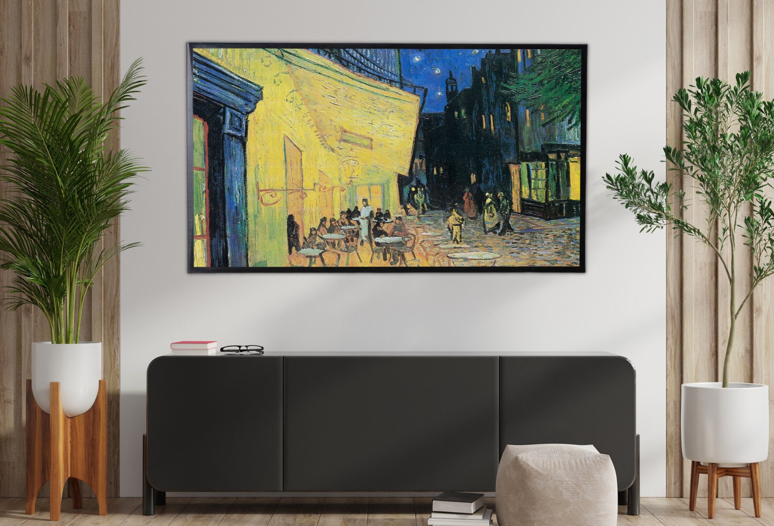 Samsung Frame TV Art 4K Café Terrace Famous Painting by Vincent van Gogh. Instant Download van Gogh Art for the Frame TV. Vintage Wall Art