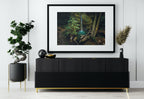 Waterfall Painting Printable Wall Art. Instant Download Print of a Waterfall Pouring Down Into a Pond in the Woods. Nature Print Home Decor