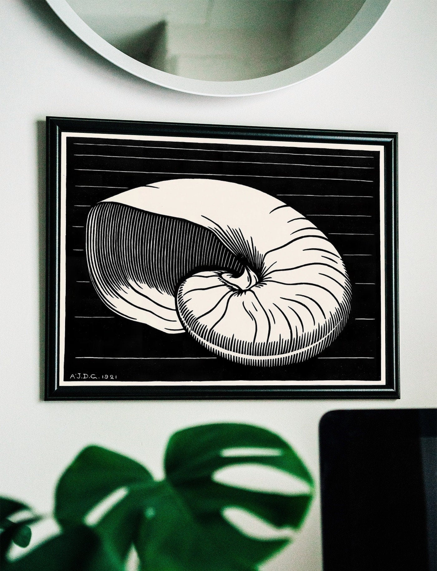 Vintage Sea Shell Print Printable Wall Art. Art Nouveau Print Shell Art. Instant Download Poster Julie De Graag Wall Art. Art Nouveau Poster