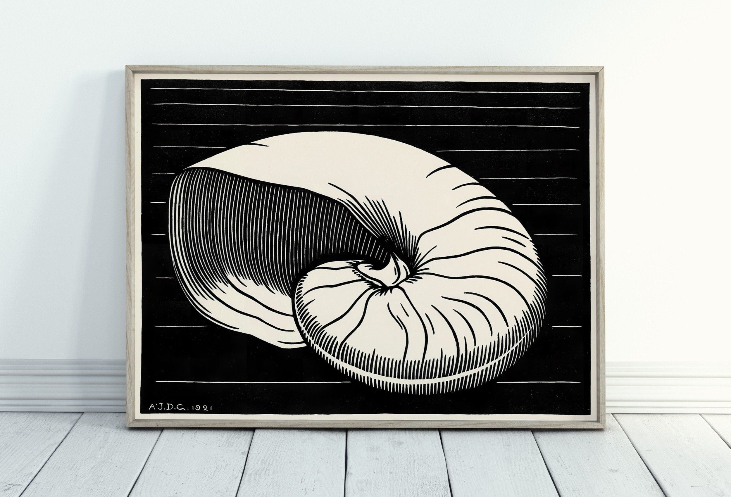Vintage Sea Shell Print Printable Wall Art. Art Nouveau Print Shell Art. Instant Download Poster Julie De Graag Wall Art. Art Nouveau Poster