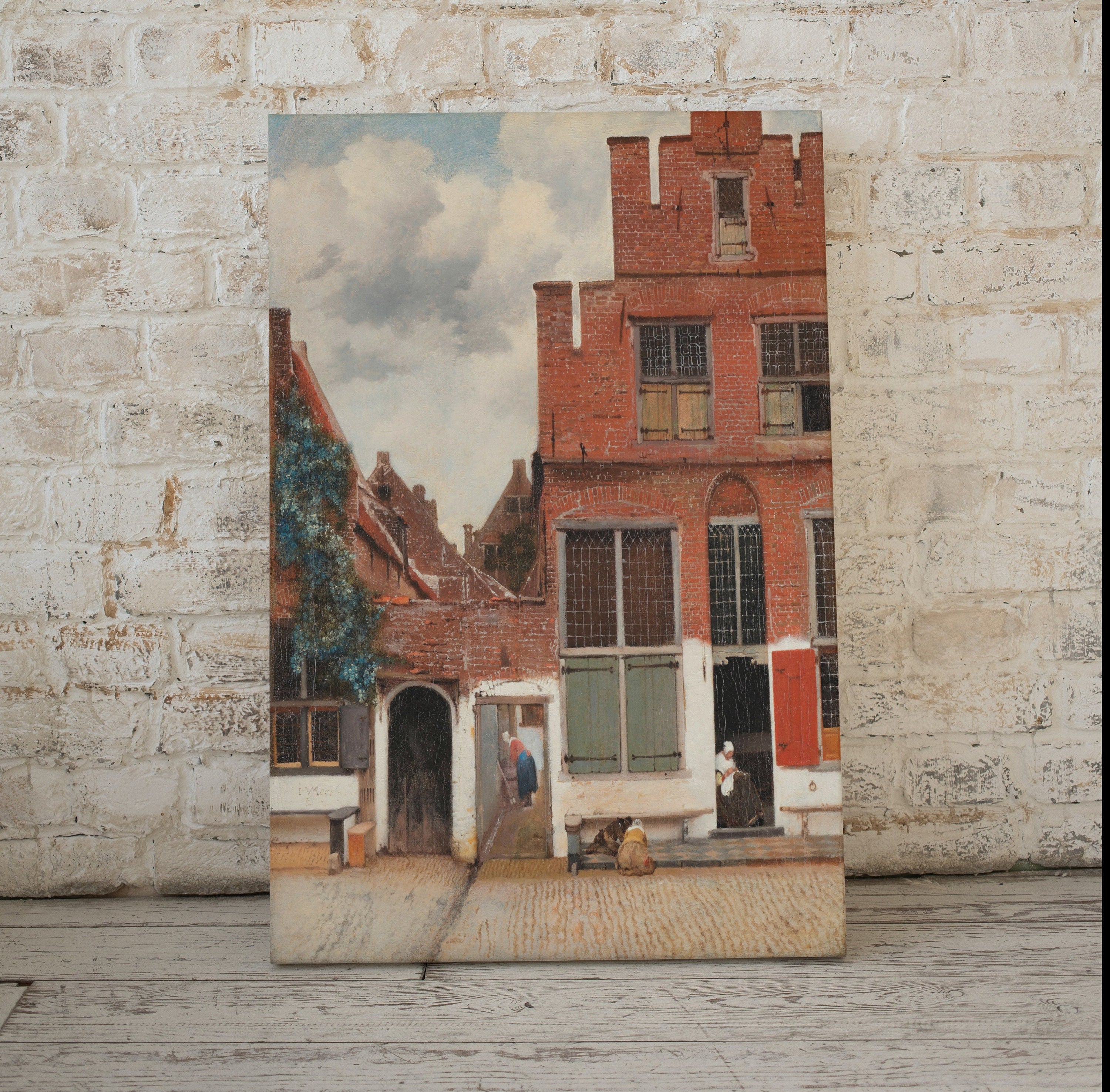 Vintage European Street Landscape Painting Rustic Print. Antique Oil Painting Street Scene. Vermeer Classic Vintage Printable Wall Art – Printable Wall Art Digital Download – Digital Download