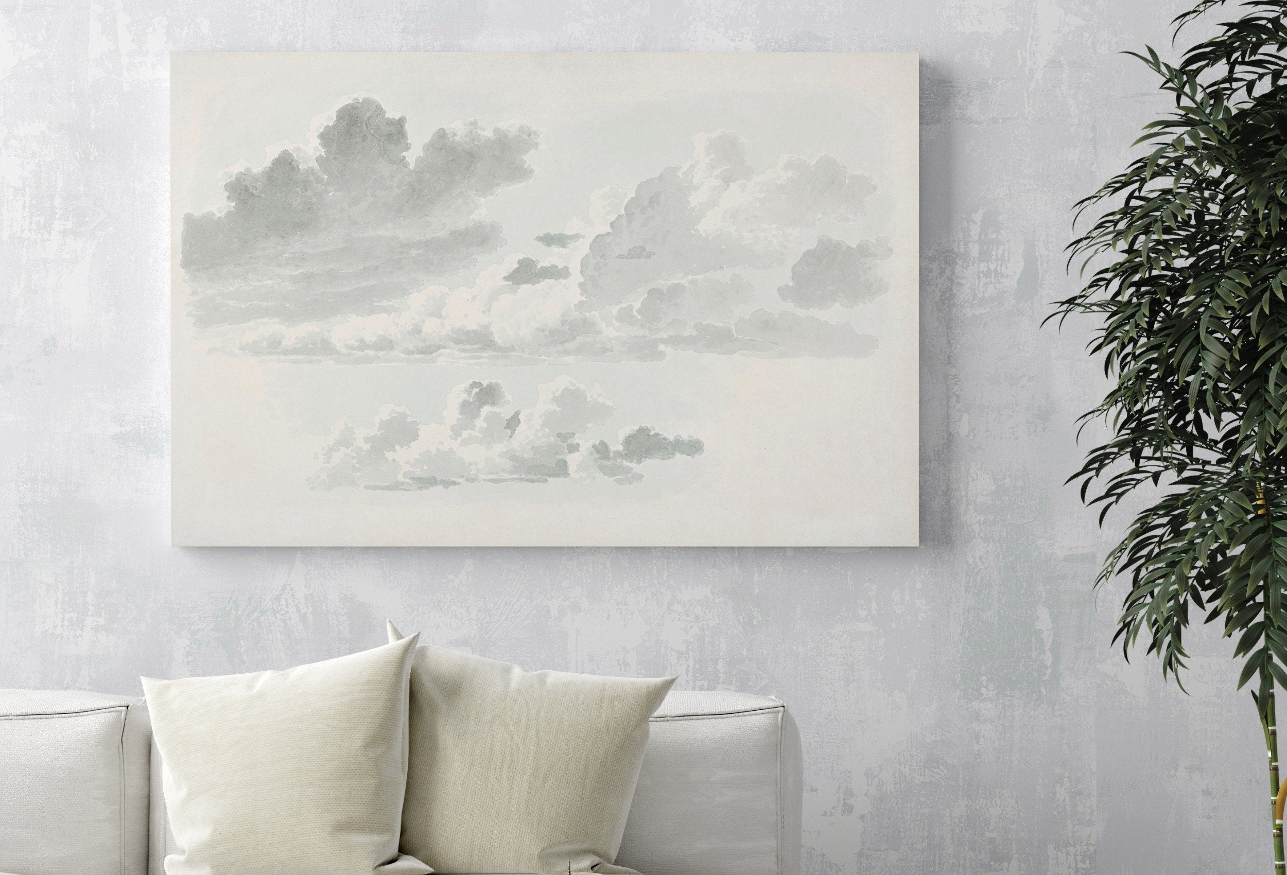 Vintage Cloud Painting Digital Print. Antique Cloud Artwork Vintage Landscape. Neutral Wall Decor. Printable Downloadable Art. Sky Landscape – Printable Wall Art Digital Download – Digital Download