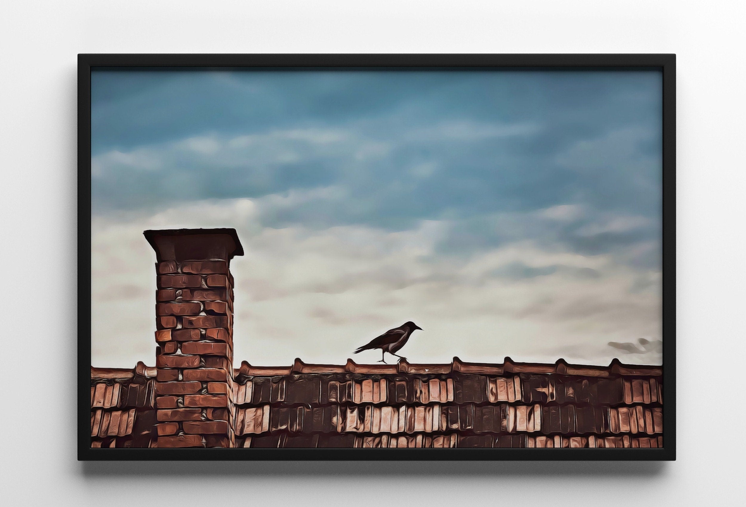 Printable Crow Painting. Crow Wall Art Instant Download Raven Decor. Bird Print Animal Painting. Digital Raven Print Downloadable Art
