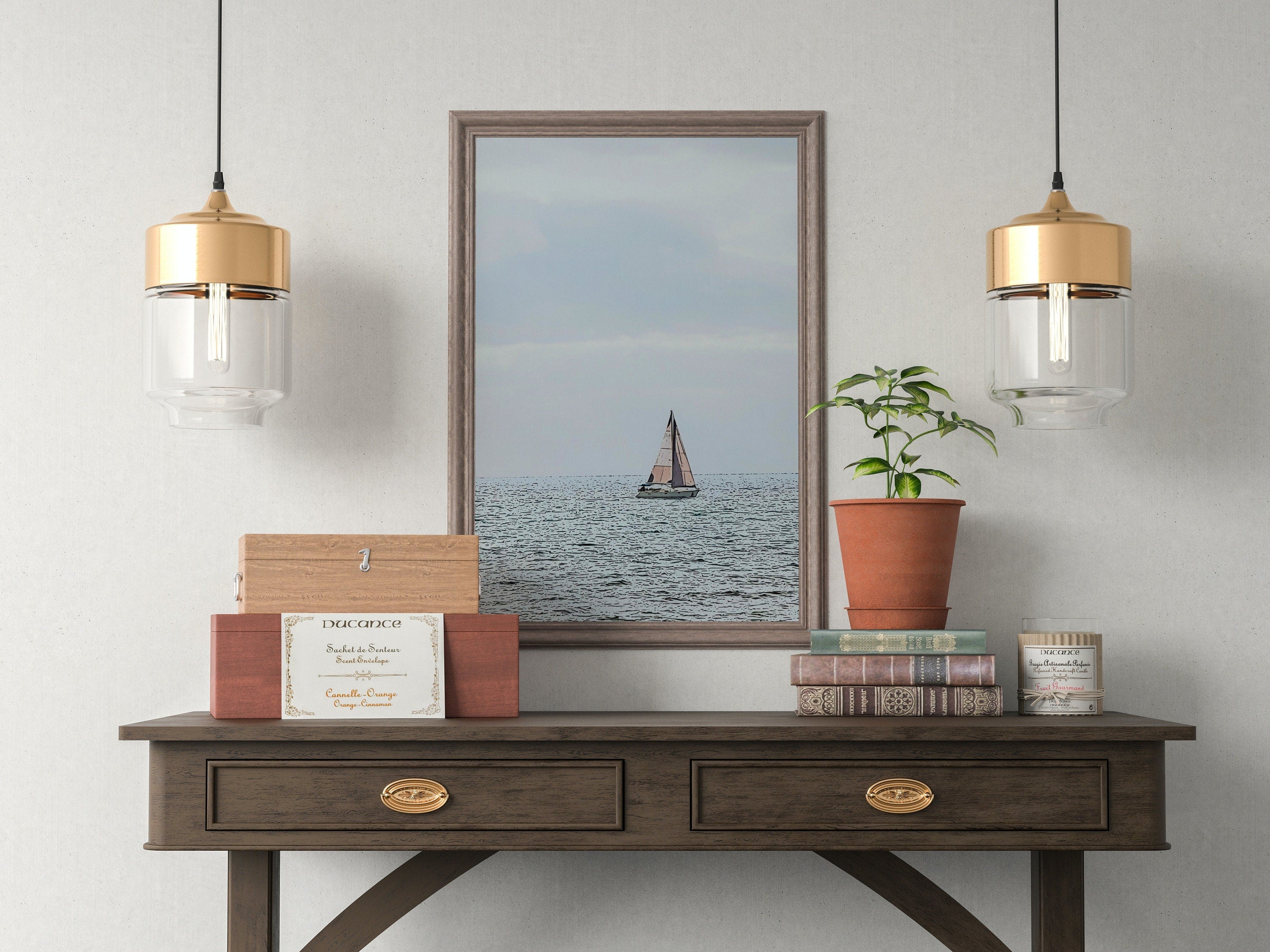 Nautical Wall Art Sailboat Painting. Instant Download Sailboat Print. Digital Painting of Boats. Boat Artwork. Printable Sailing Artwork