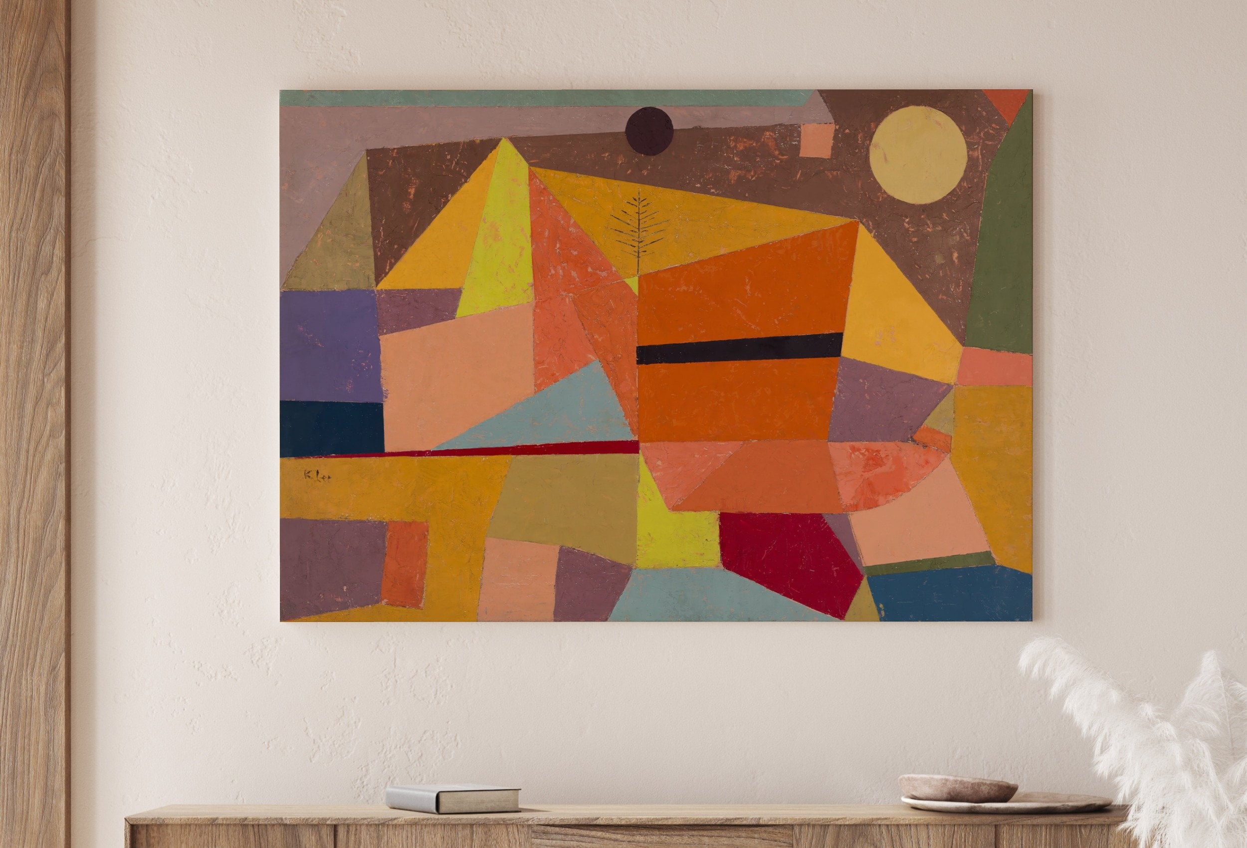 Paul Klee Print Vintage Abstract Art Poster. Joyful Mountain Landscape Abstract Famous Vintage Art Print. Printable Retro Paul Klee Wall Art