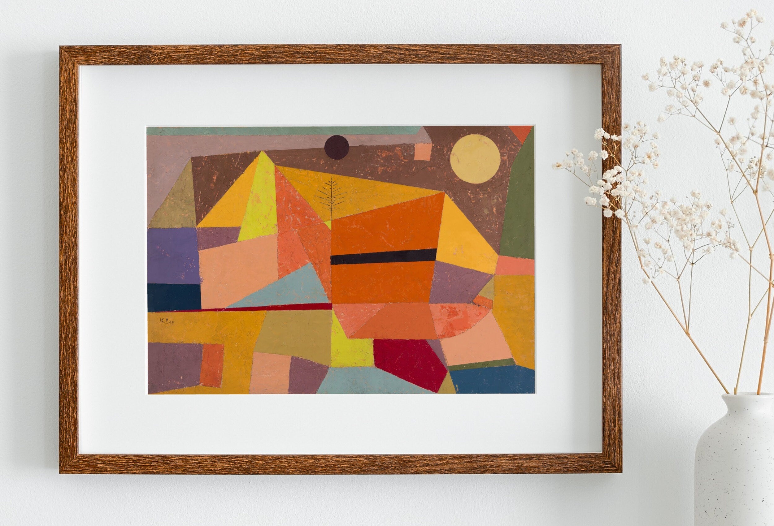 Paul Klee Print Vintage Abstract Art Poster. Joyful Mountain Landscape Abstract Famous Vintage Art Print. Printable Retro Paul Klee Wall Art