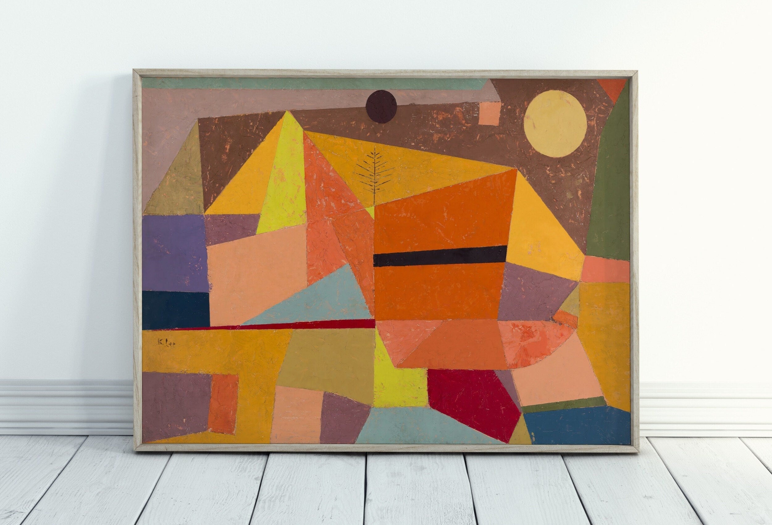 Paul Klee Print Vintage Abstract Art Poster. Joyful Mountain Landscape Abstract Famous Vintage Art Print. Printable Retro Paul Klee Wall Art