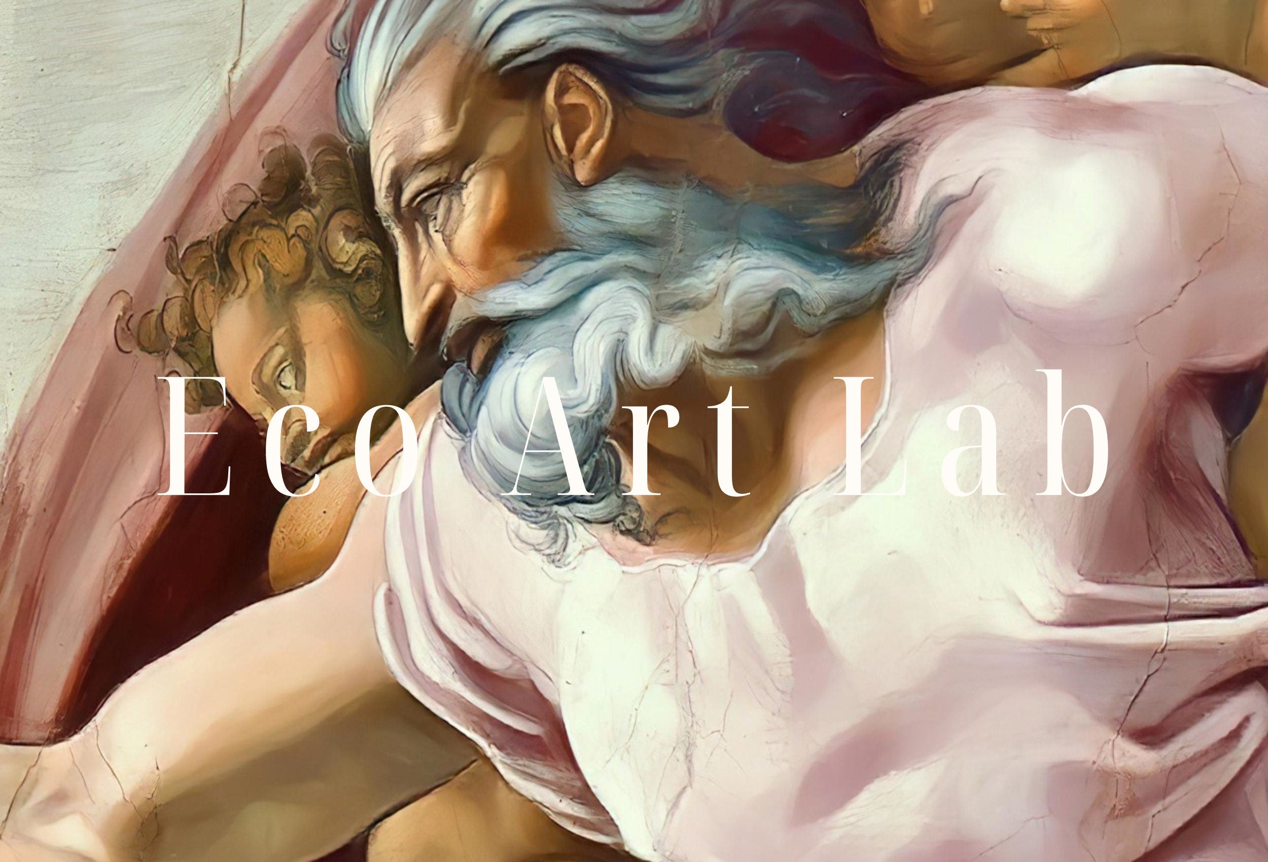 Michelangelo The Creation of Adam Famous Painting Altered in Black & White. Printable Vintage Classic Painting Reproduction Downloadable Art