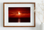 Red Sunset Wall Art Print. Instant Download Boho Abstract Sunset Poster. Digital Sunset Painting Abstract Wall Art. Coastal Landscape Art