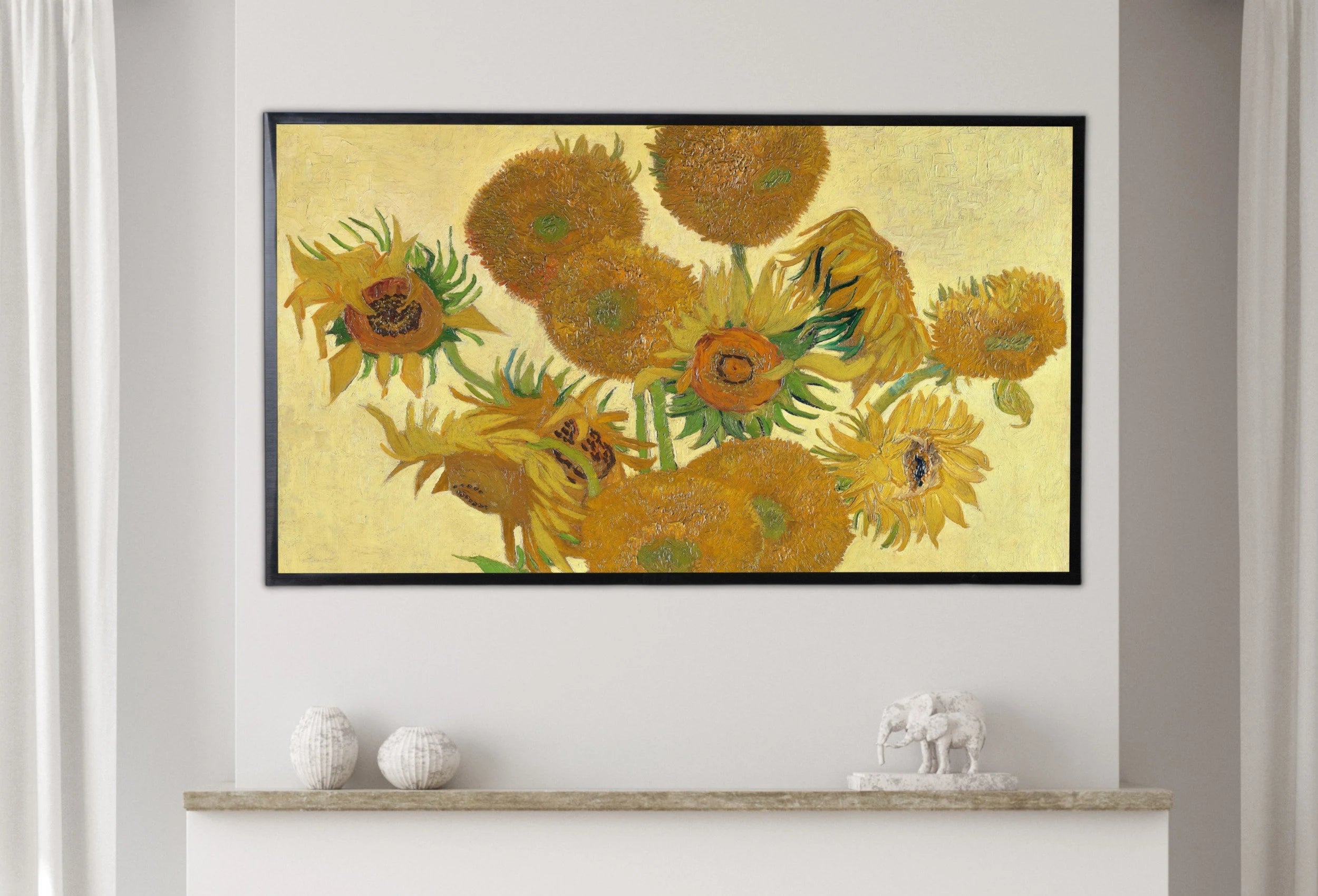 Samsung Frame TV Art 4K - Famous Sunflowers Painting by Van Gogh
