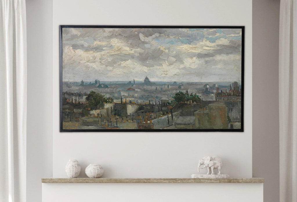 Samsung Frame TV Art 4K - View of Paris - Famous Painting by Vincent van Gogh
