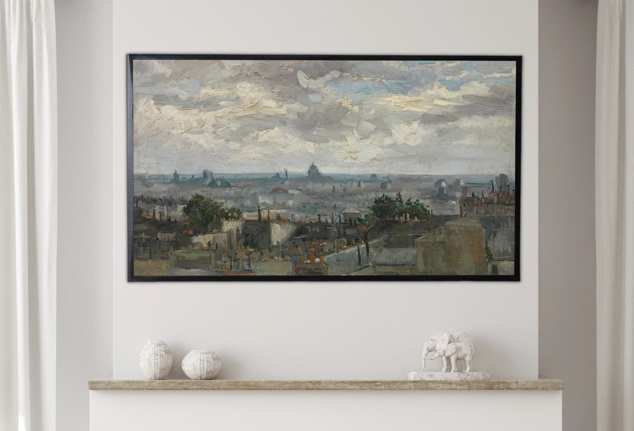 Samsung Frame TV Art 4K - View of Paris - Famous Painting by Vincent van Gogh