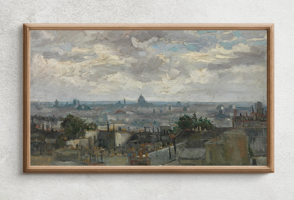 Samsung Frame TV Art 4K - View of Paris - Famous Painting by Vincent van Gogh
