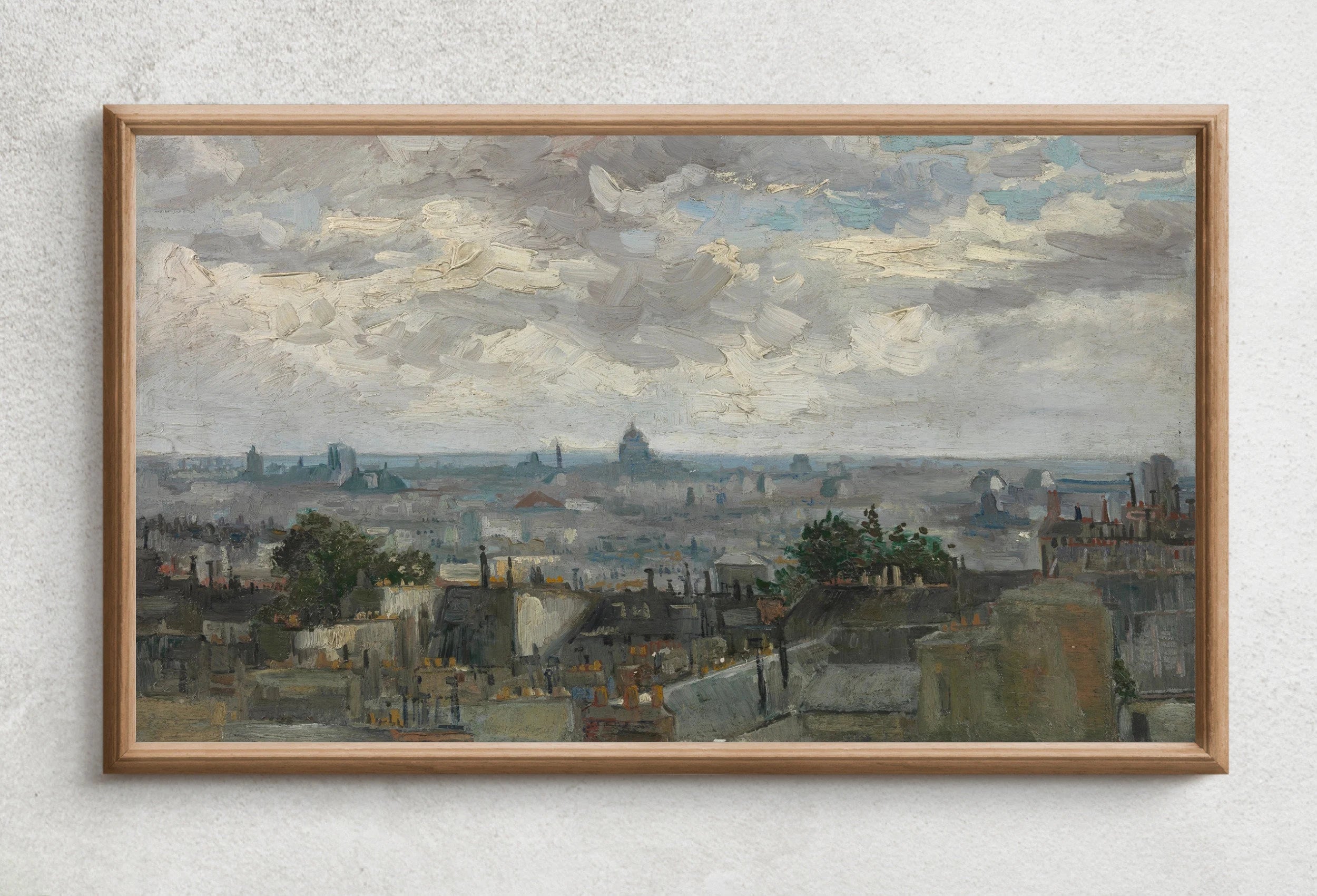Samsung Frame TV Art 4K - View of Paris - Famous Painting by Vincent van Gogh