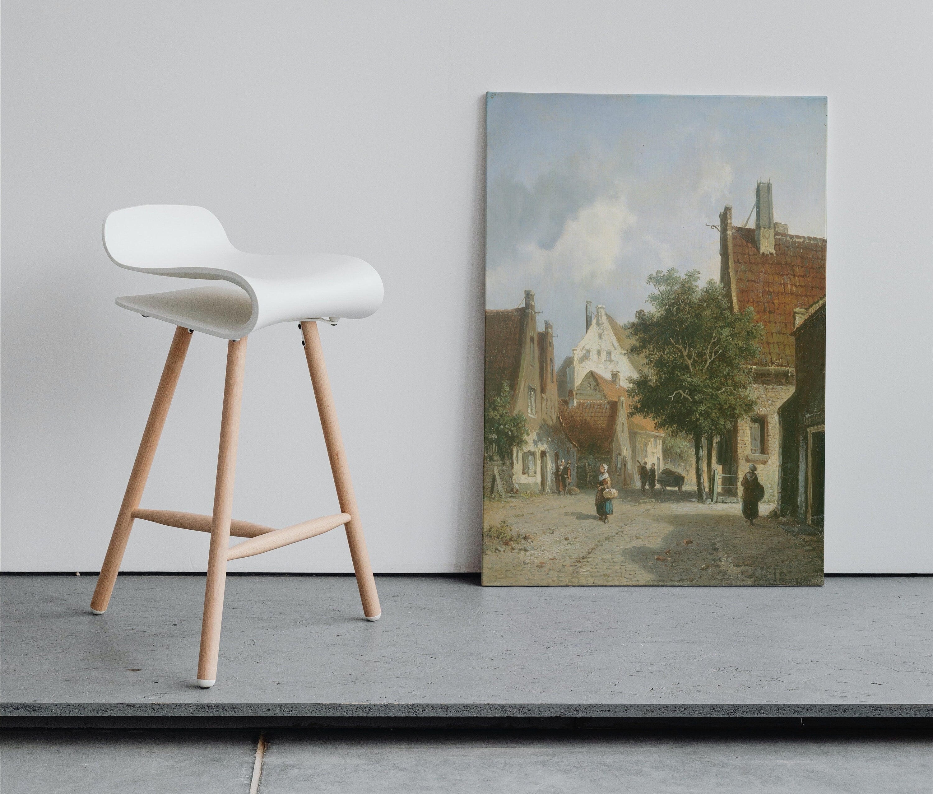 Vintage Country Painting, Rustic European Village Print. Antique Oil Painting Street Scene Village Road Print. Vintage Landscape Wall Art – Printable Wall Art Digital Download – Digital Download