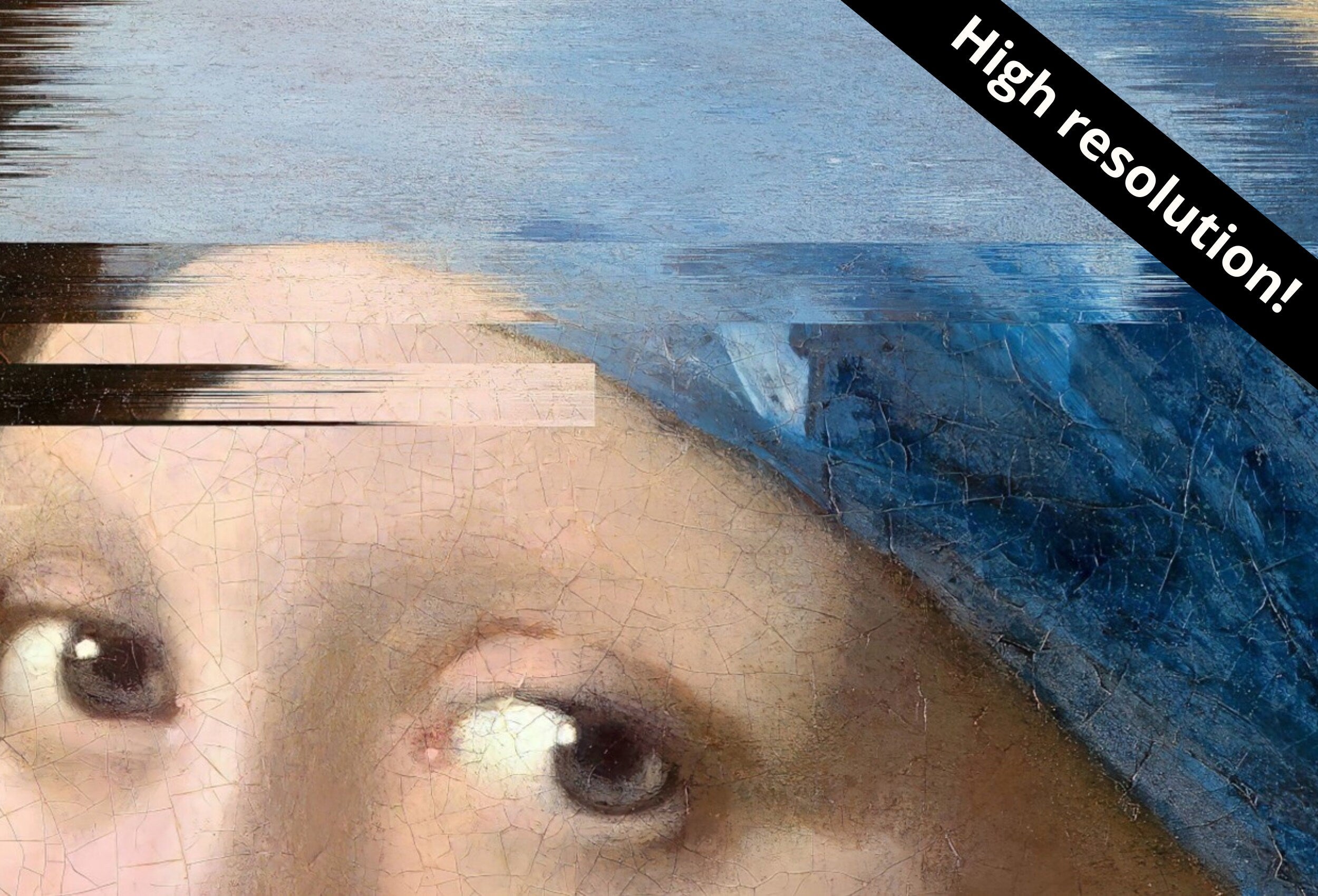 Samsung Frame TV Art 4K Girl With Pearl Earring Altered Classic Painting. Glitch Art for Frame TV. Altered Vintage Home Decor. TV Art