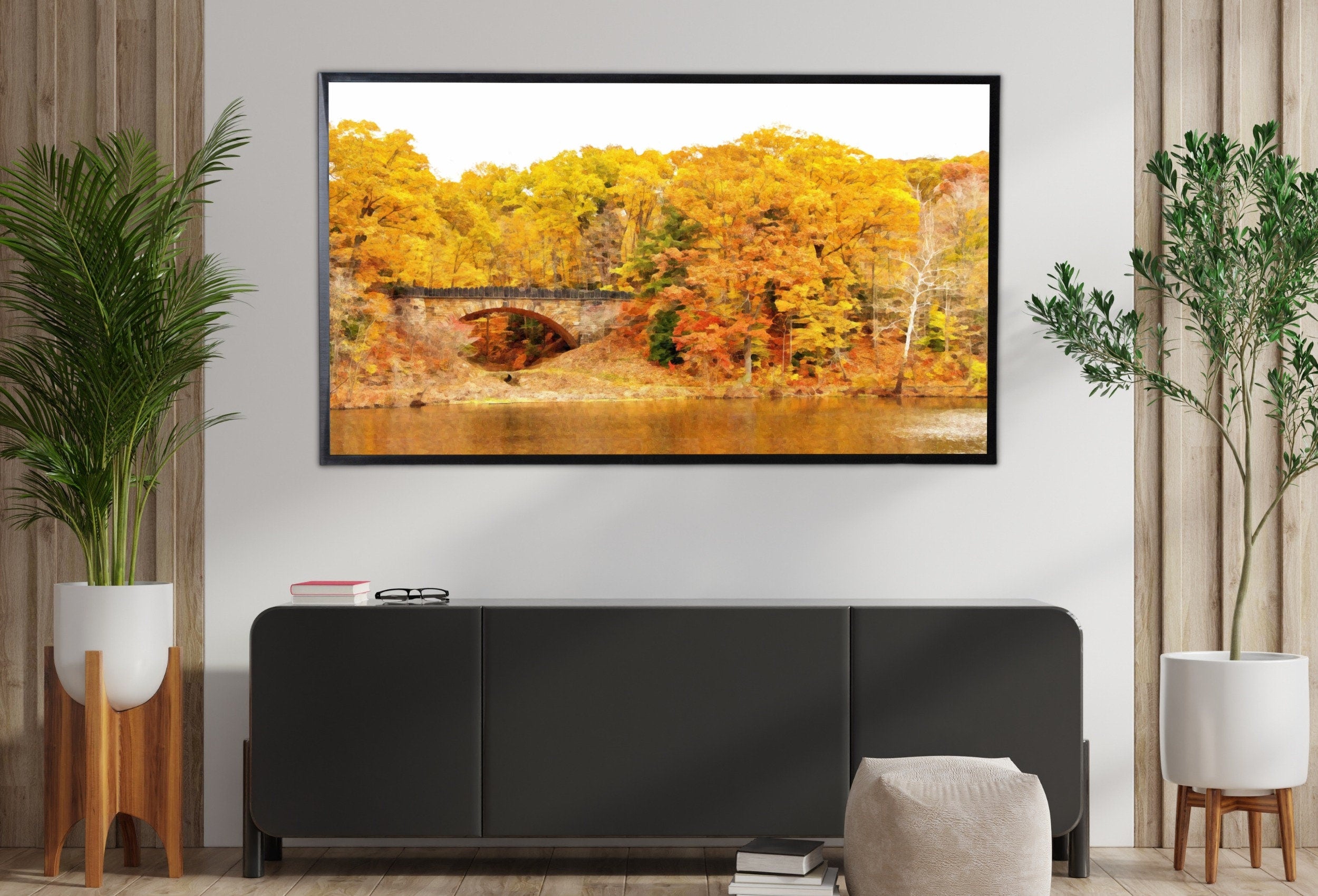 Samsung Frame TV Art 4K River Landscape in the Fall Digital Art. Instant Download Nature Photography Art for the Frame TV