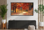Samsung Frame TV Art 4K Forest Trail in the Fall Landscape Digital Painting. Instant Download Fall Art for the Samsung Frame TV. Art for TV