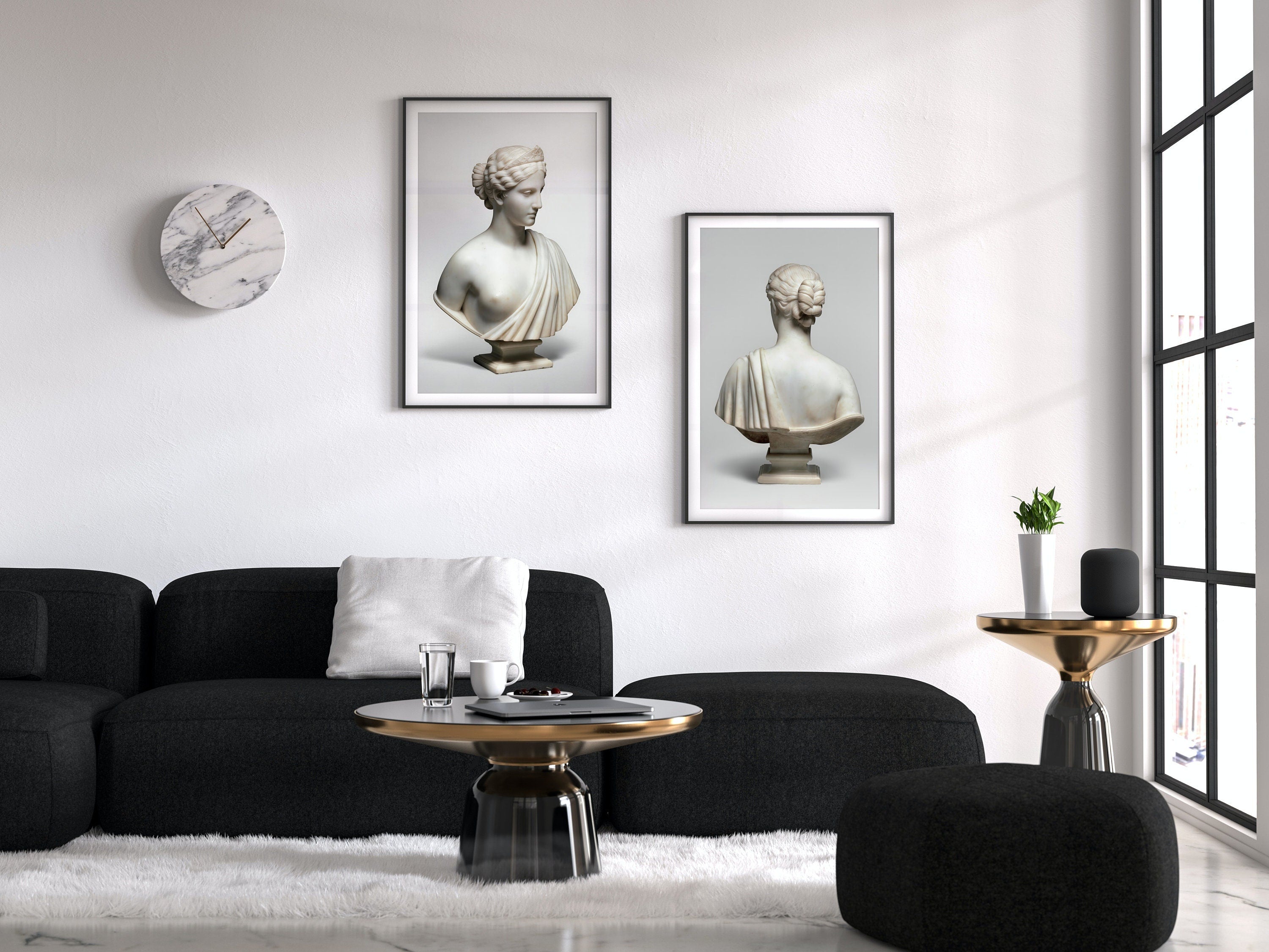 2 Pieces Wall Art, Woman Greek Bust Statue Set of 2 Prints. Printable, Digital Download Greek Mythology Art. Aesthetic Room Decor, Sculpture