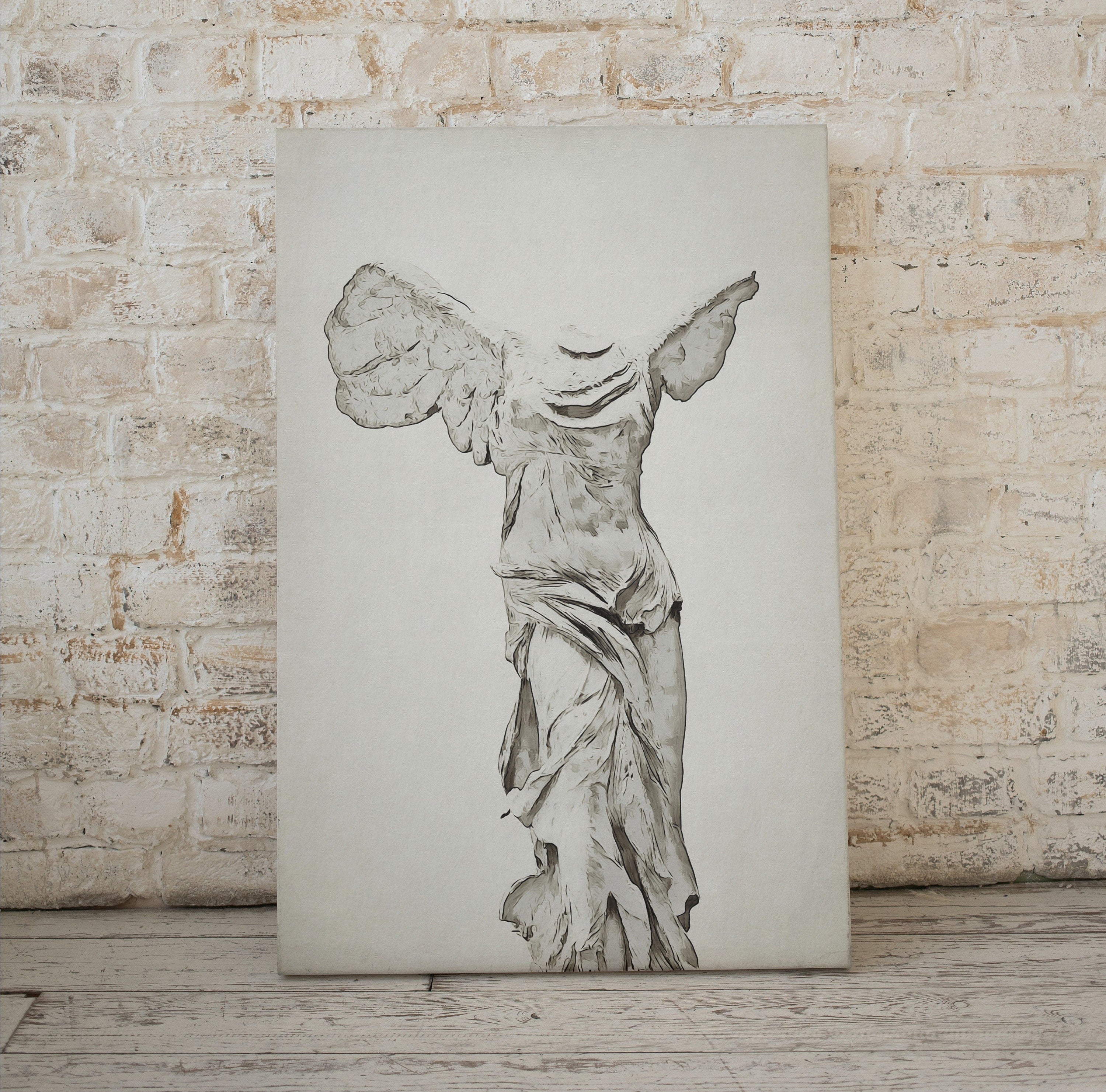 Winged Victory of Samothrace Greek Mythology Printable Wall Art. Greek Sculpture Decor, Aesthetic Minimalist Decor Greek Goddess Statue.