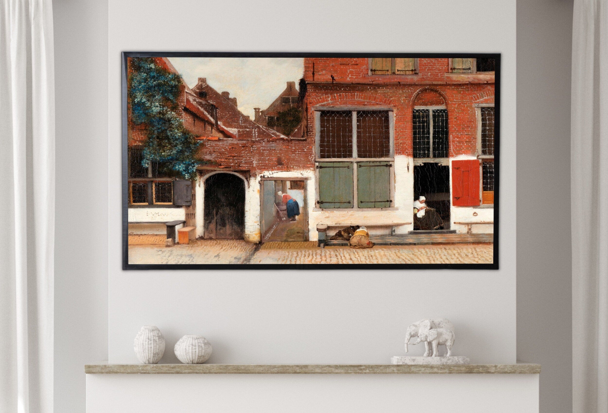 Samsung Frame TV Art 4K The Little Street Famous Vintage Oil Painting. Instant Download Rustic European City Landscape for the Frame TV