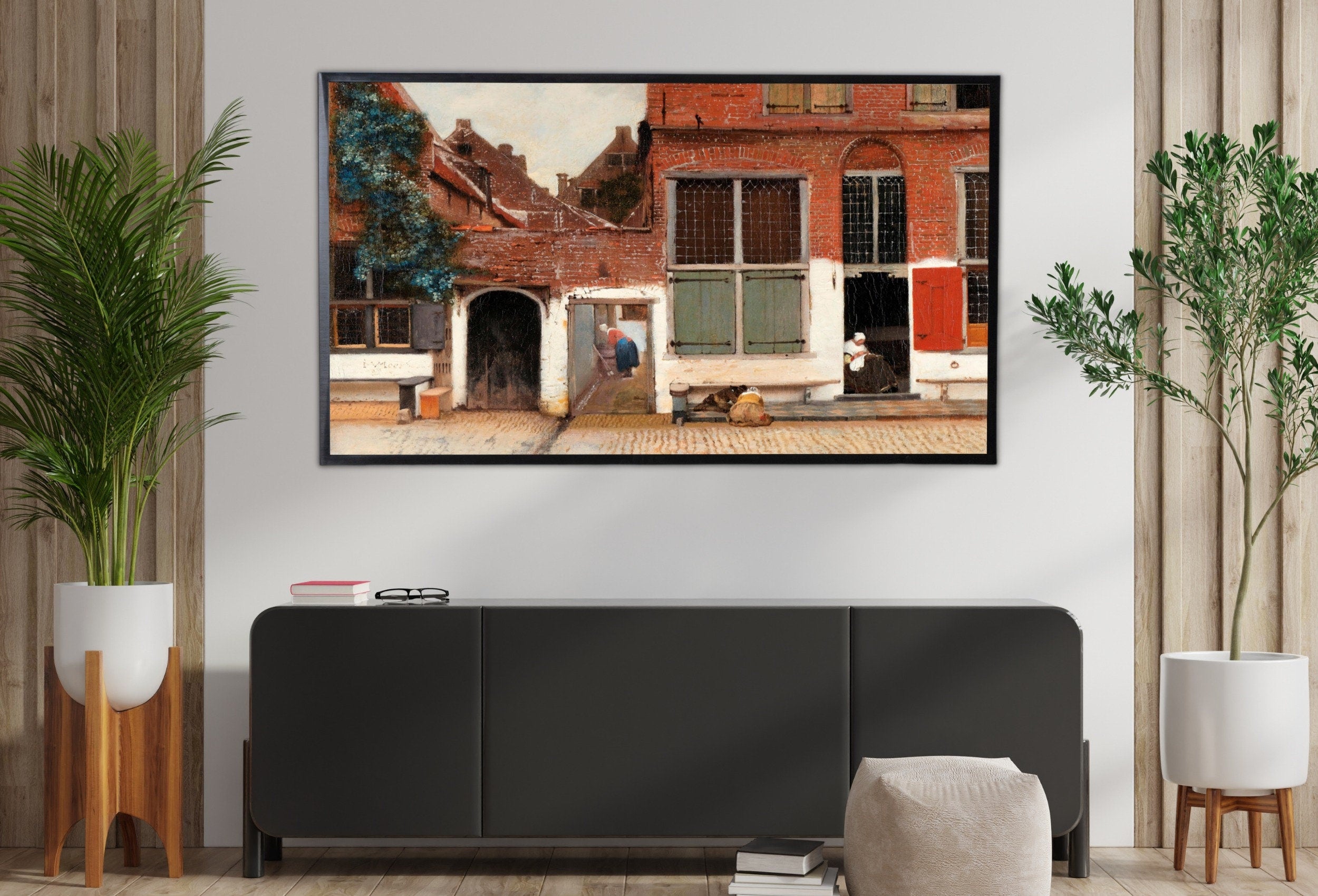 Samsung Frame TV Art 4K The Little Street Famous Vintage Oil Painting. Instant Download Rustic European City Landscape for the Frame TV