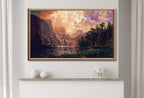 Samsung Frame TV Art 4K Rocky Mountains Sunset Landscape Painting. Instant Download Mountain Painting National Park Art for the Frame TV
